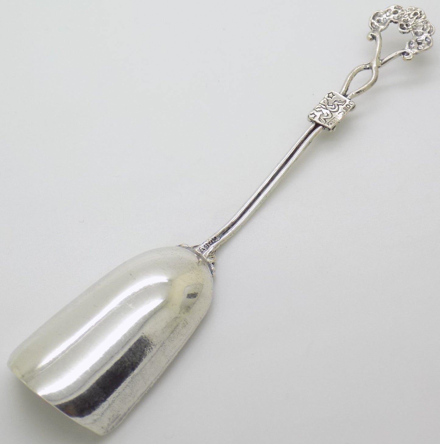 Vintage Italian Silver 800 Sugar Spoon Flower Design Gemini Arezzo Tuscany