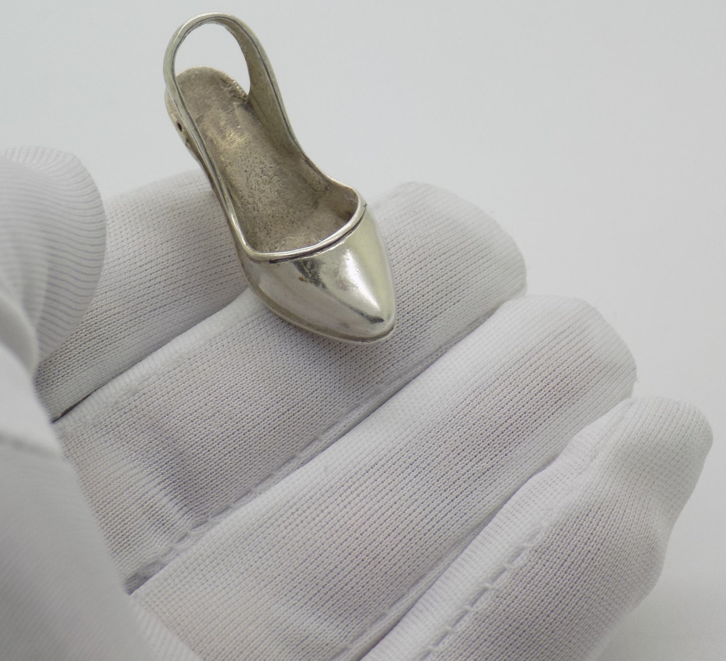 Vintage Italian Silver Miniature Shoe Figurine Handmade 800 Silver Collectible