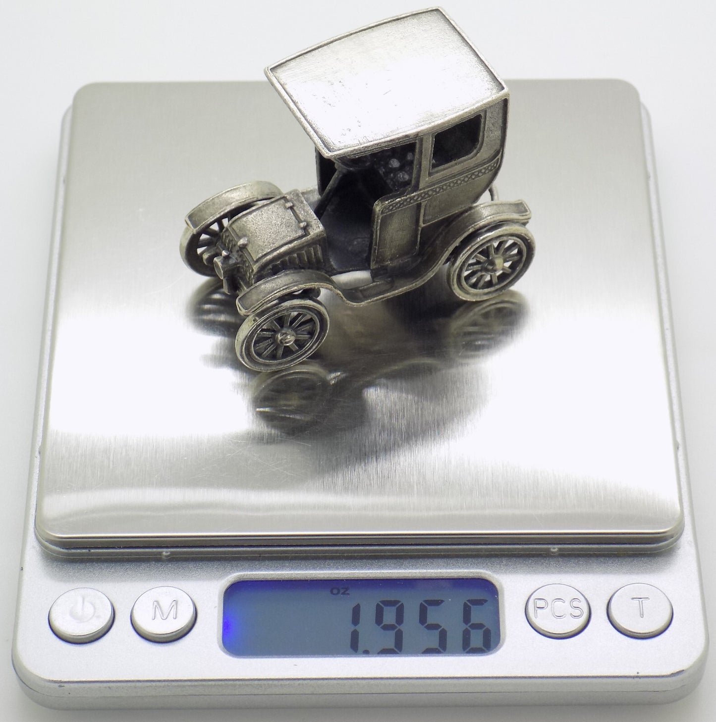 Vintage Italian Handmade Genuine Silver Classic Car UNO-A-ERRE LARGE Figurine