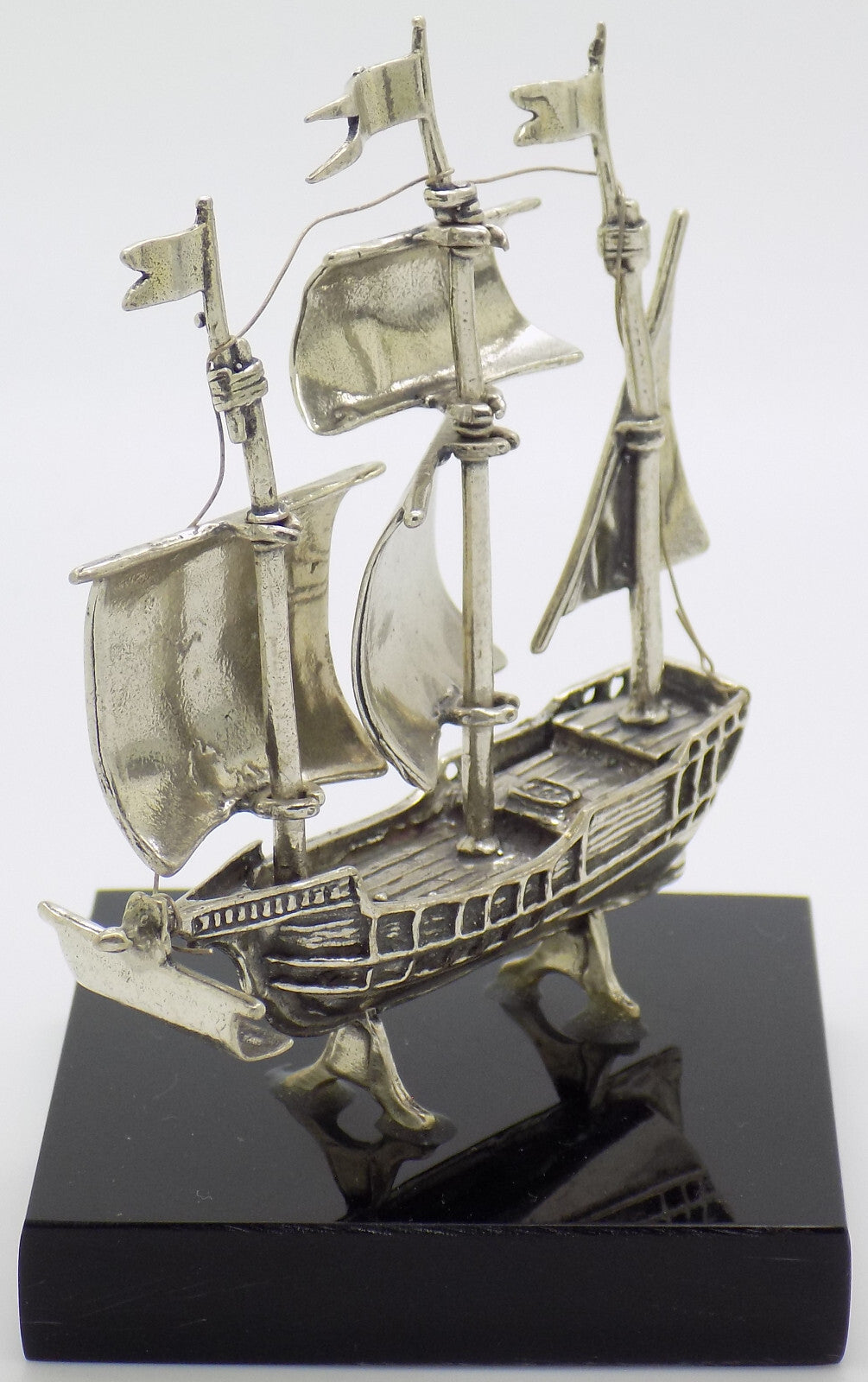 Vintage Italian Handmade Genuine Silver Columbus Caravel Galleon Ship Figurine
