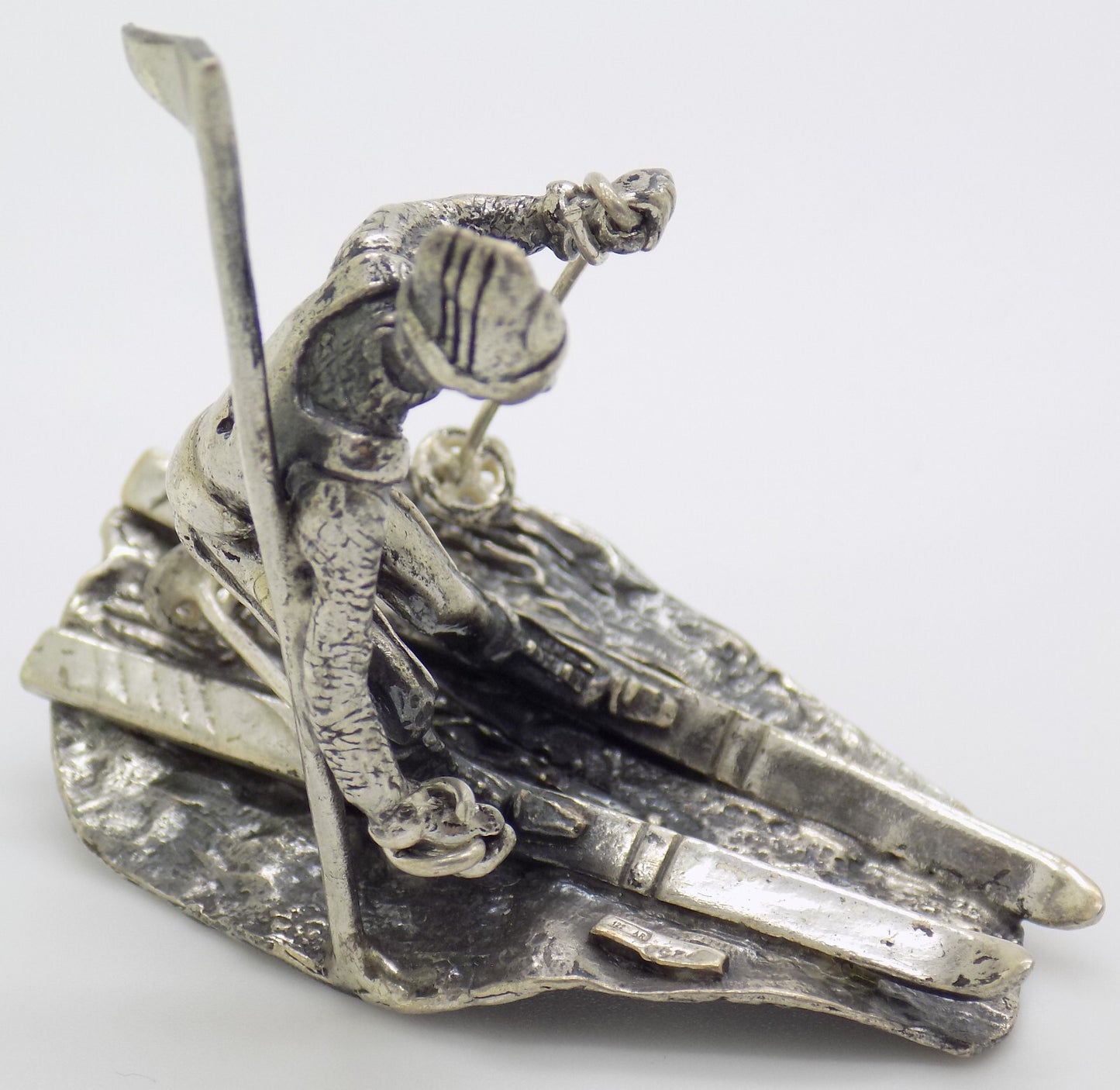 Vintage Italian Handmade Sterling Silver 925 Detailed Slalom Skier RARE Figurine