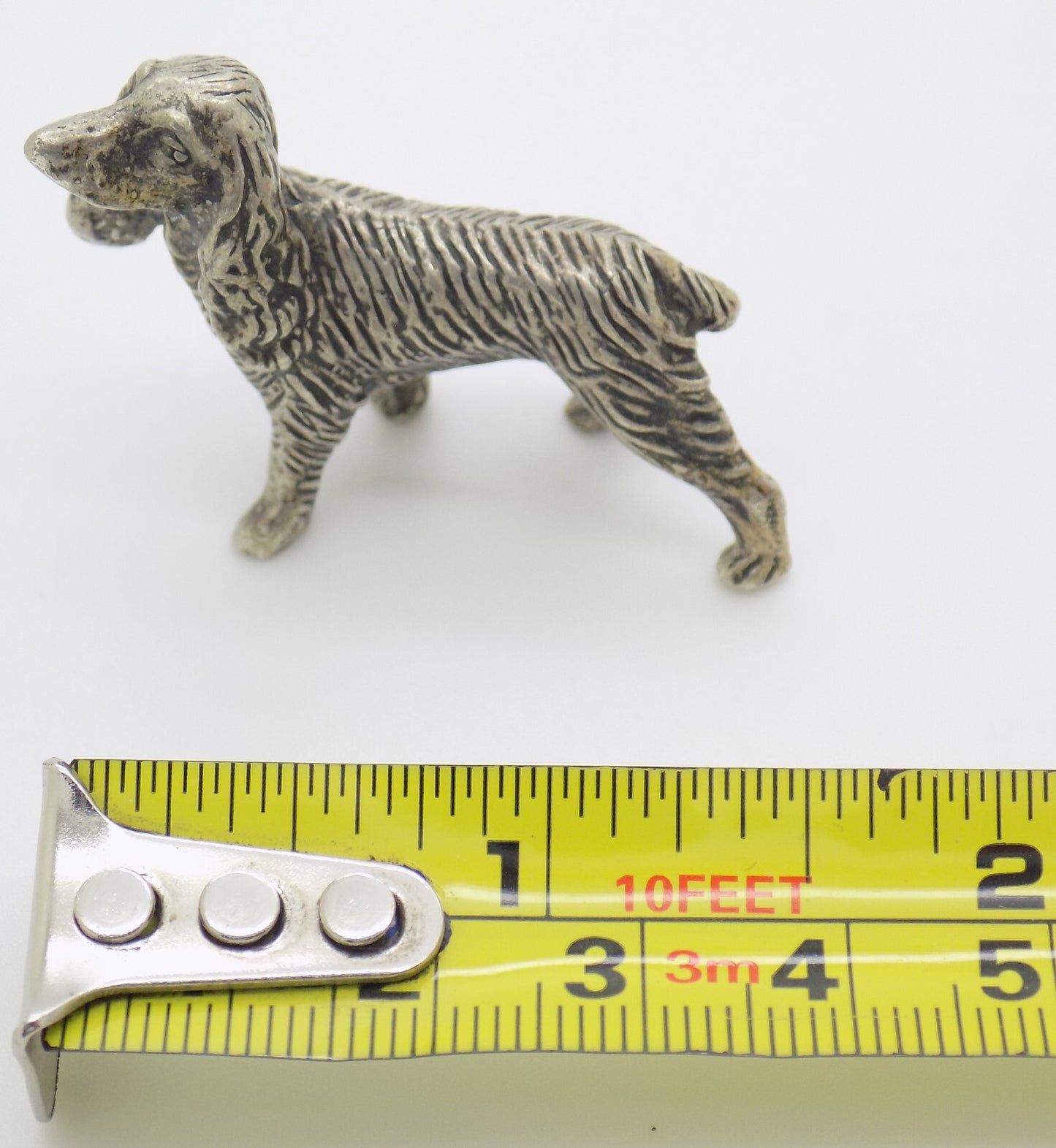 Vintage Italian Handmade Genuine Silver 1950s Dog RARE Large Figurine