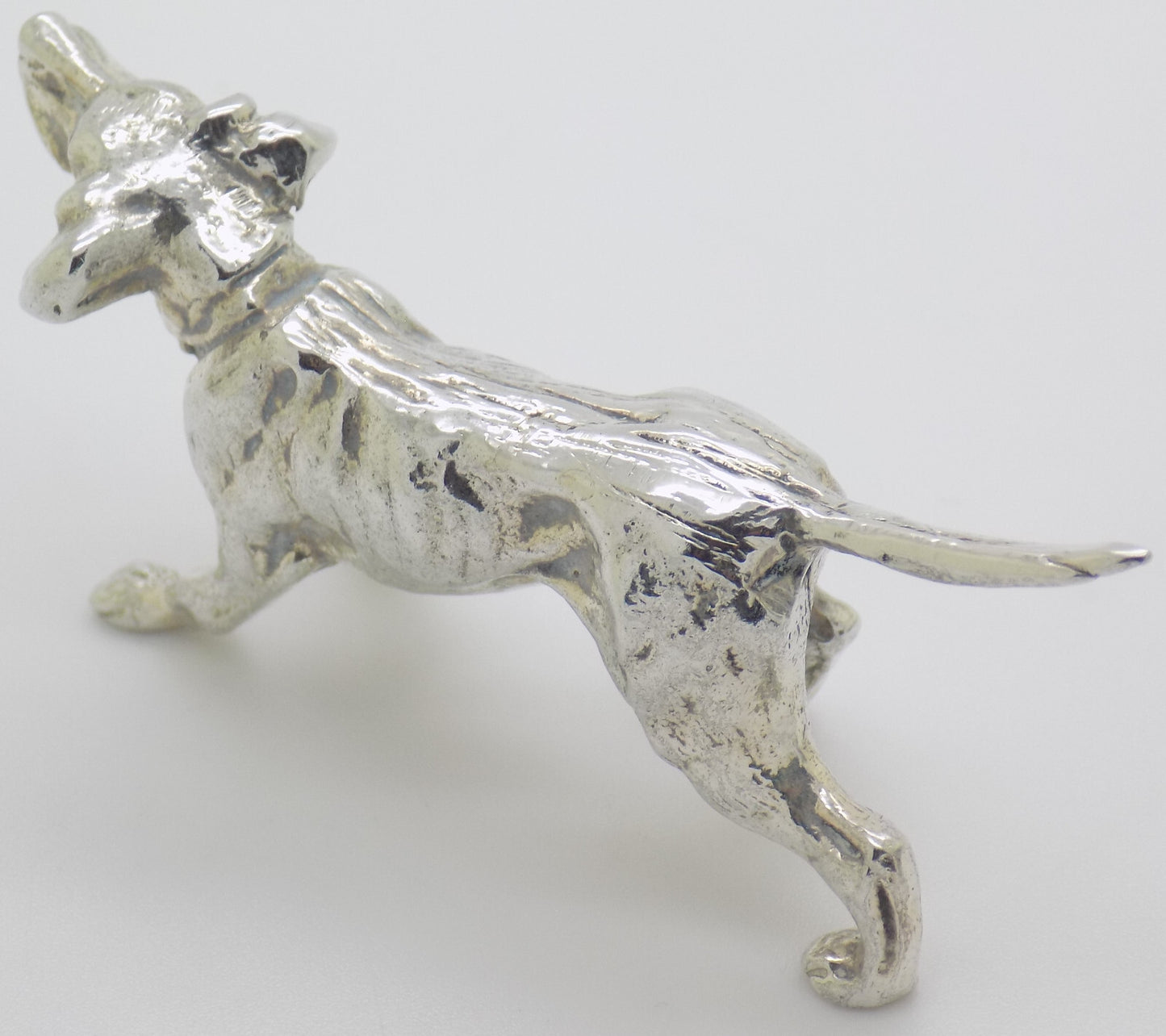 Vintage Italian Handmade Genuine Silver .800 Hunting Dog Heavy Figurine