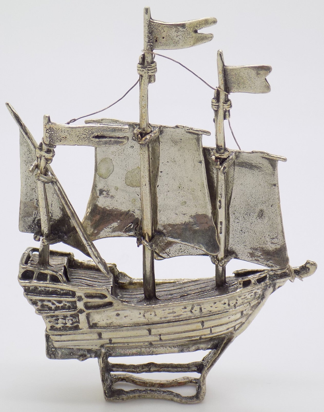 Vintage Italian Handmade Genuine Silver Galleon Ship 800 LARGE Detailed Figurine