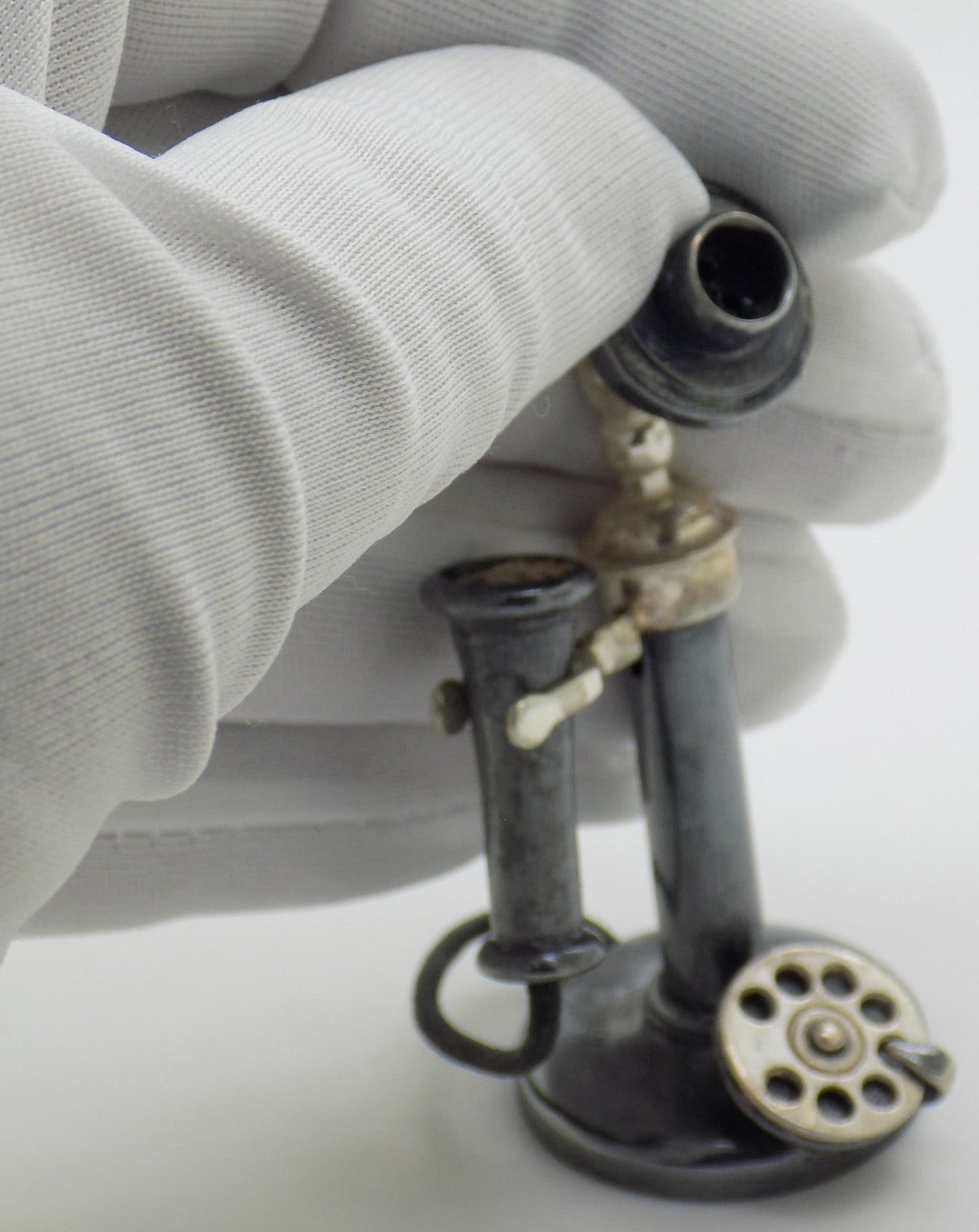 Vintage Italian Handmade Sterling Silver 925 RARE Old Phone Figurine, Florence