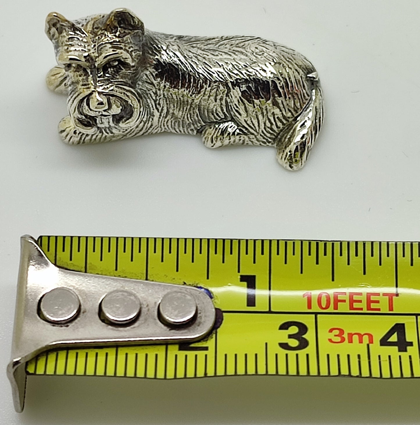 Sterling Silver 925 Victoria Era Style Scottish Terrier Dog Figurine w/t Box