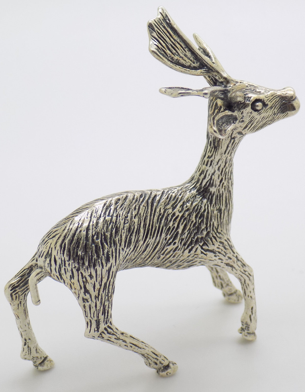 Vintage Italian Handmade Genuine Silver .800 RARE Deer Figurine Detailed Statue