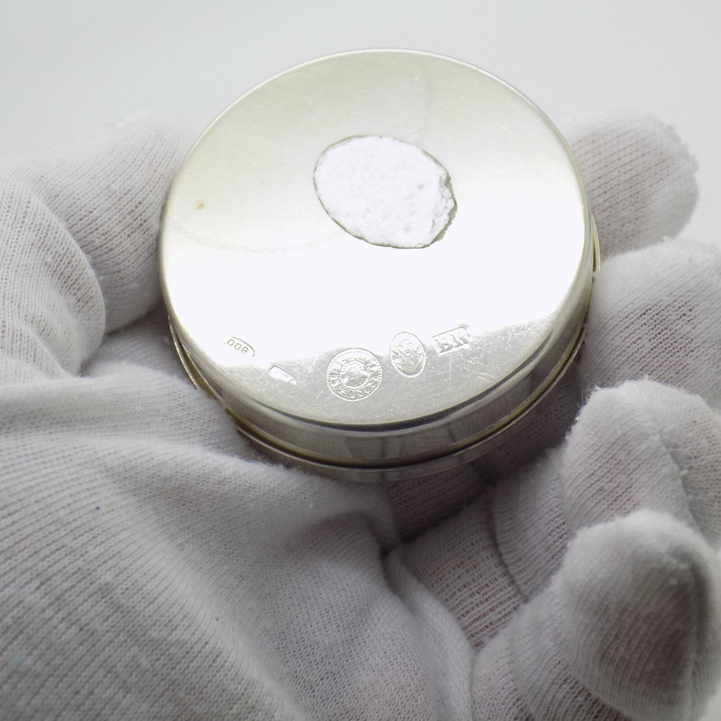 Vintage Italian Handmade Genuine Silver Brandimarte Brand Pill Snuff Trinket Box