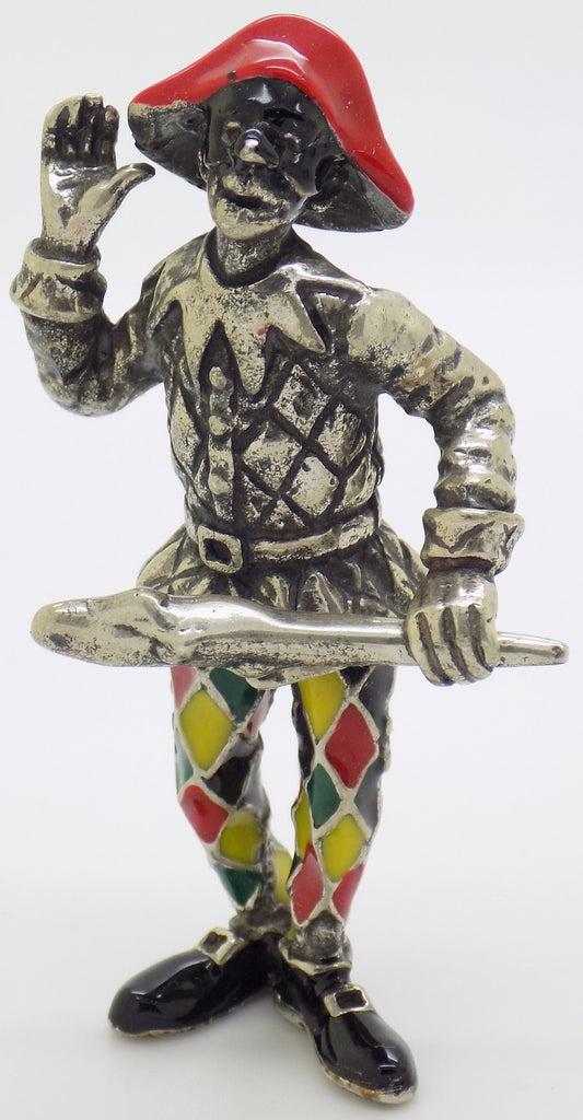 Vintage Italian Sterling Silver 925 Harlequin Angini Figurine Commedia dell'Arte