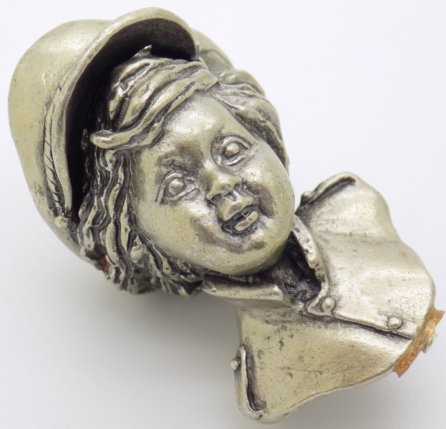 Vintage Handmade Italy Silver 800 UNO-A-ERRE Boy Upper Body Solid Figurine