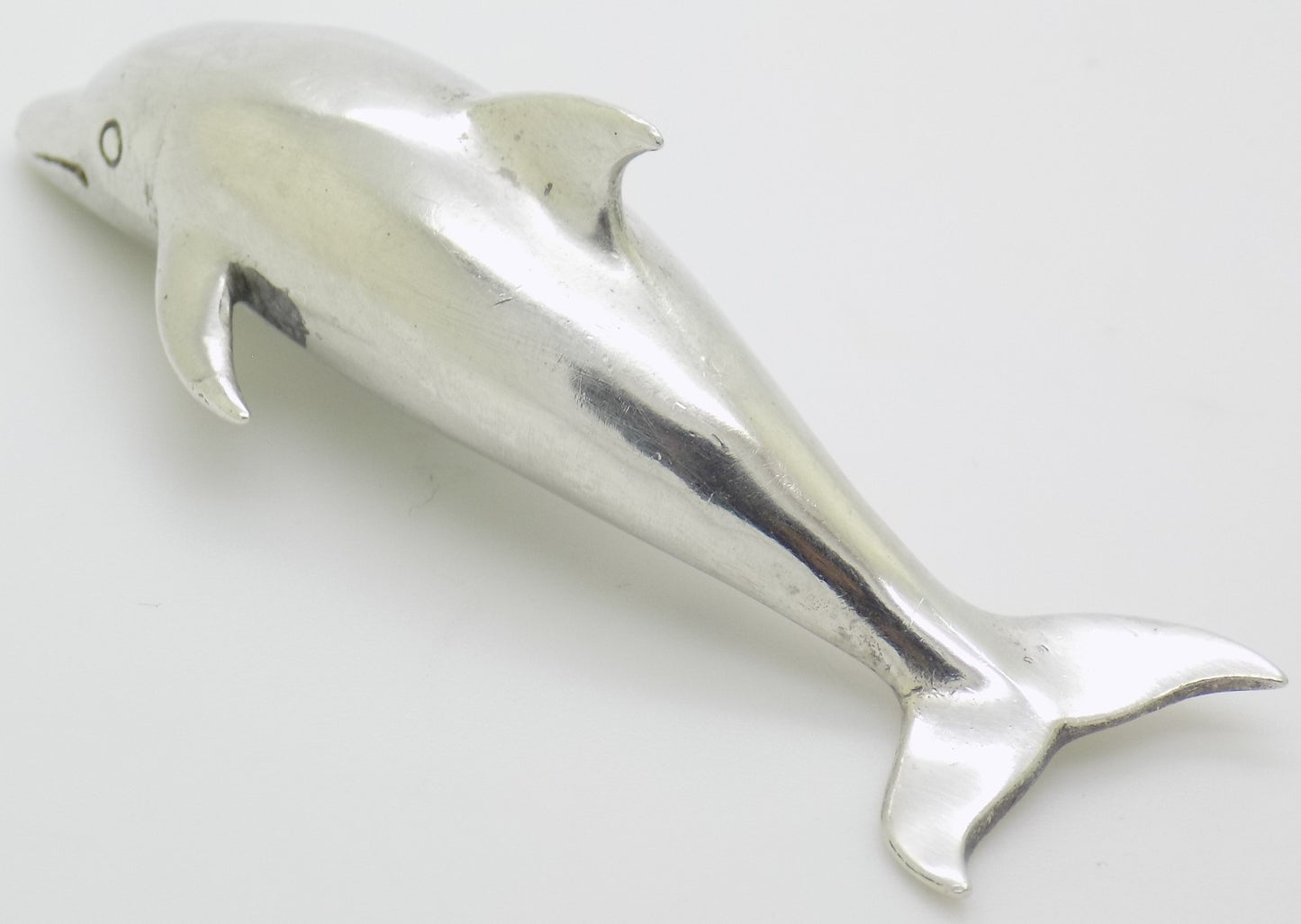 Vintage Italian Handmade Silver 800 Dolphin Large Detailed Sealife Figurine