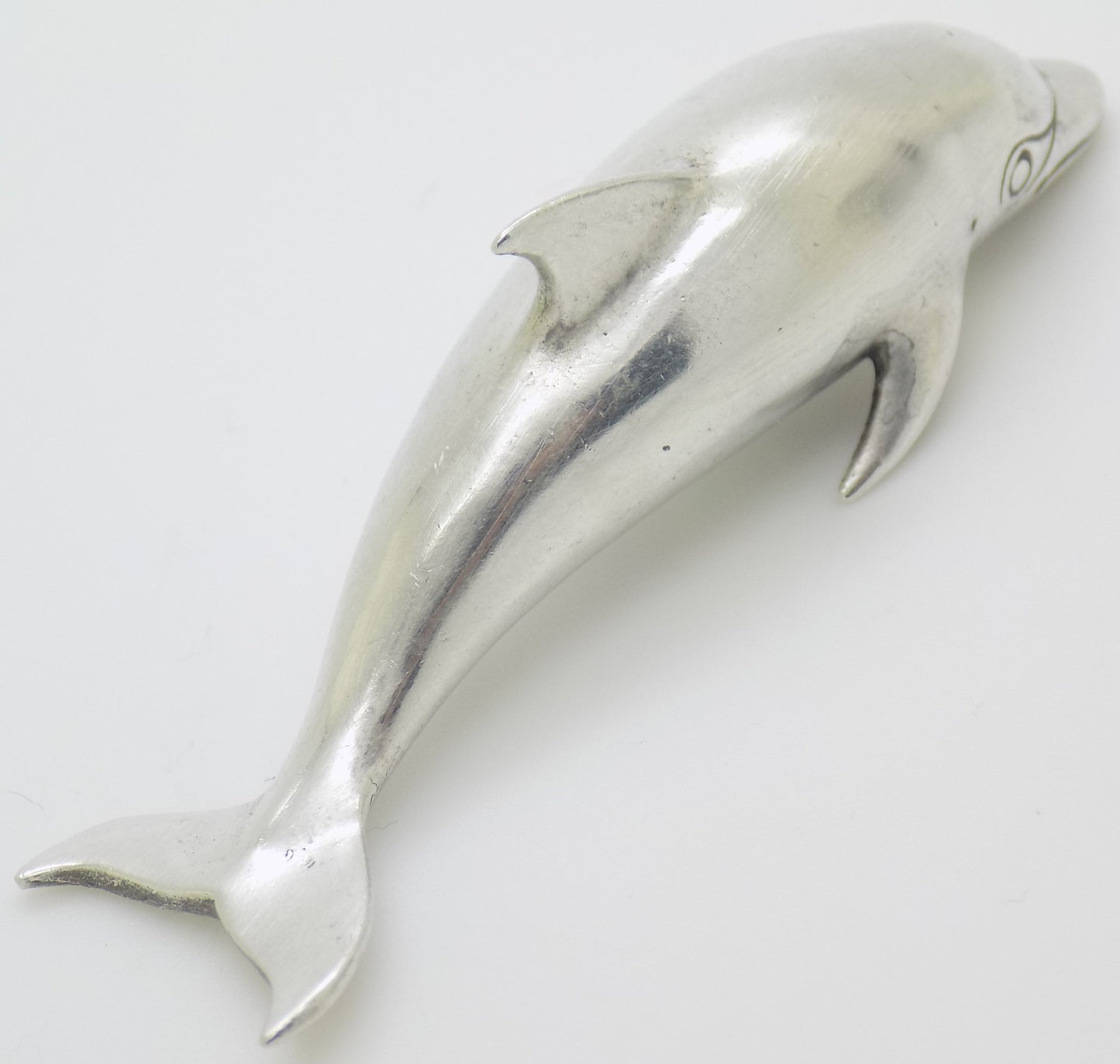 Vintage Italian Handmade Silver 800 Dolphin Large Detailed Sealife Figurine
