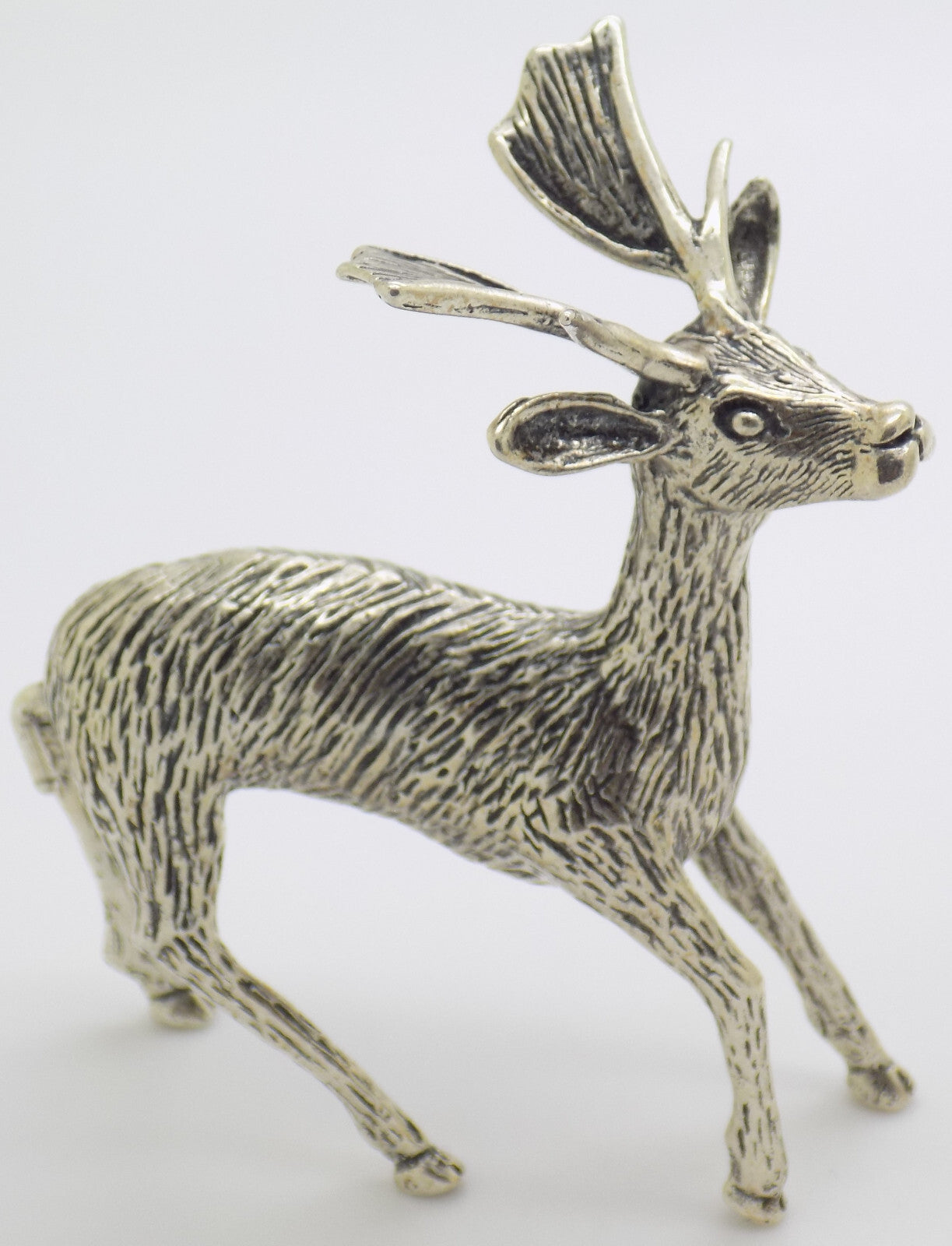 Vintage Italian Handmade Genuine Silver .800 RARE Deer Figurine Detailed Statue