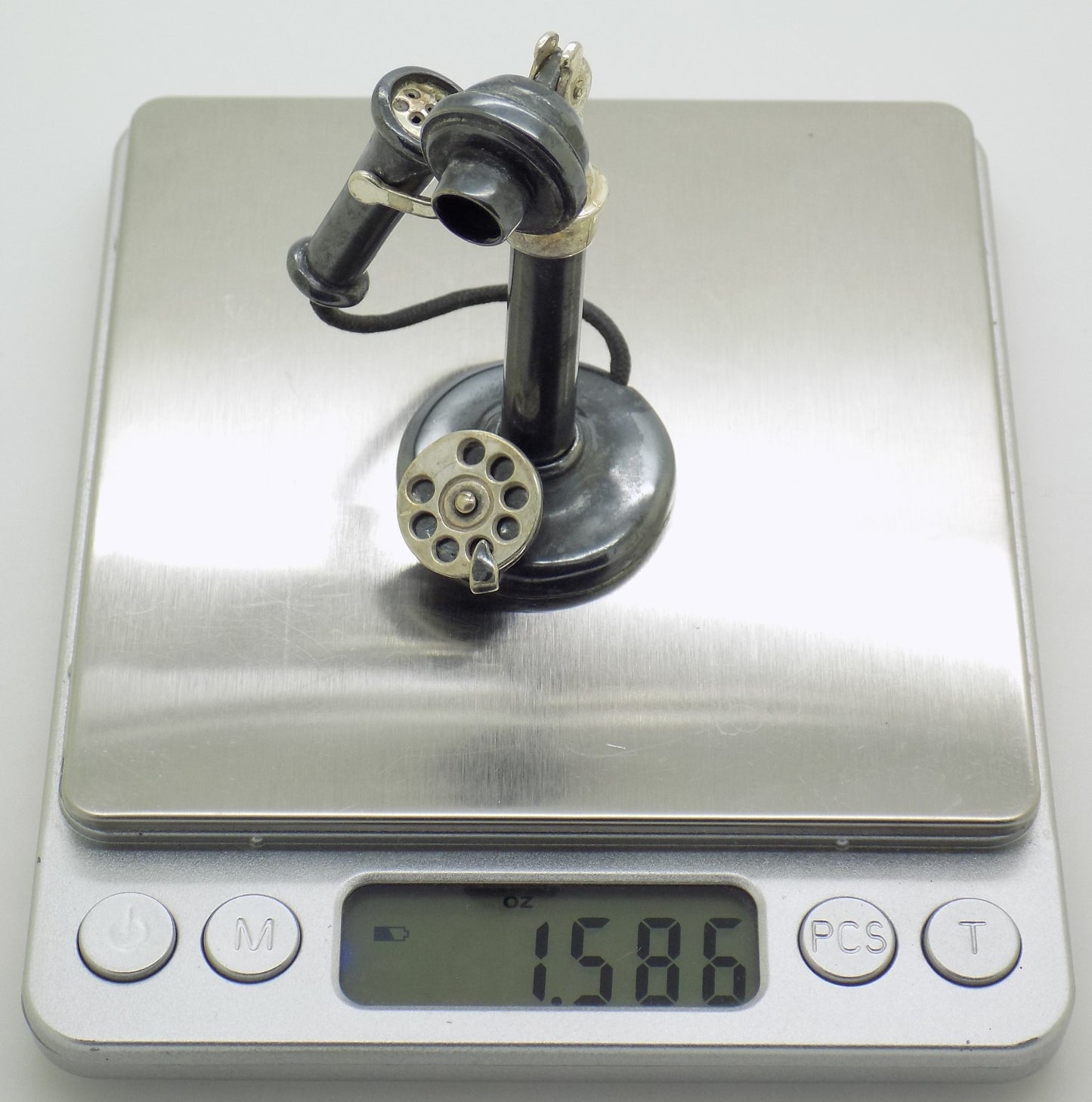 Vintage Italian Handmade Sterling Silver 925 RARE Old Phone Figurine, Florence