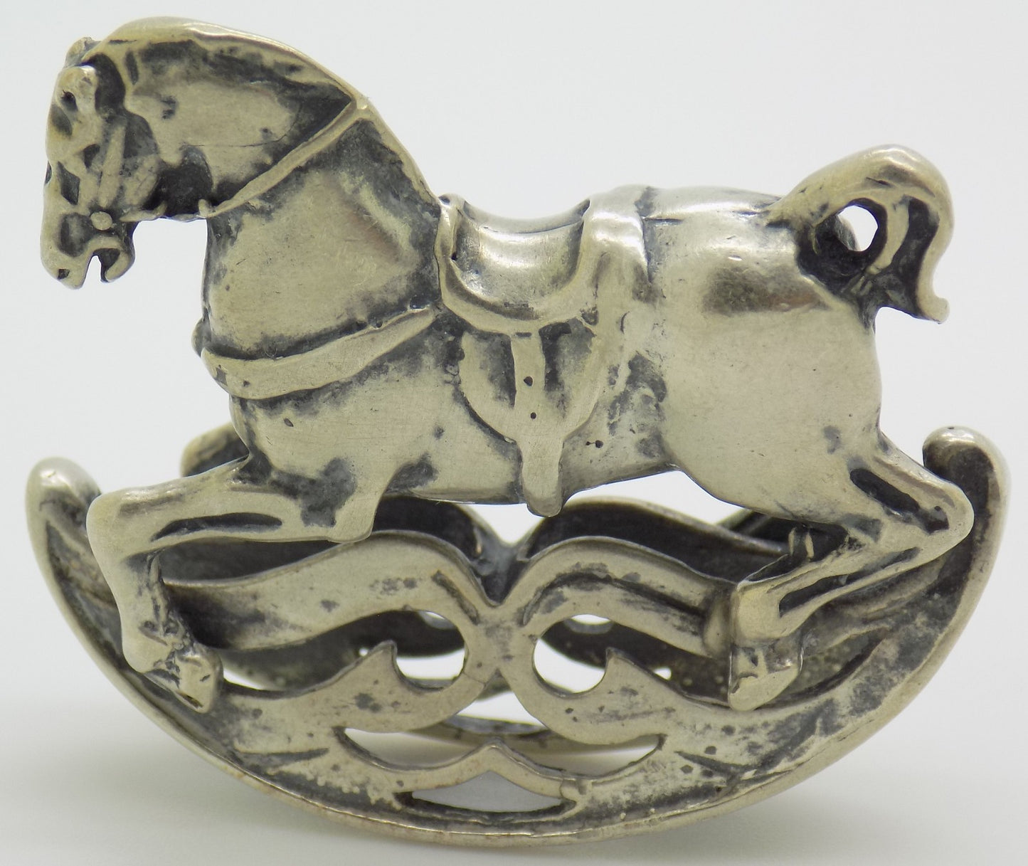 Vintage Handmade Italian Genuine Silver 800 Rocking Horse Figurine Miniature