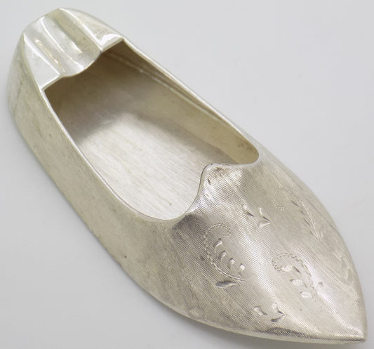 Vintage Italian Silver Ashtray Renaissance Shoe 1950s 1960s Handcrafted