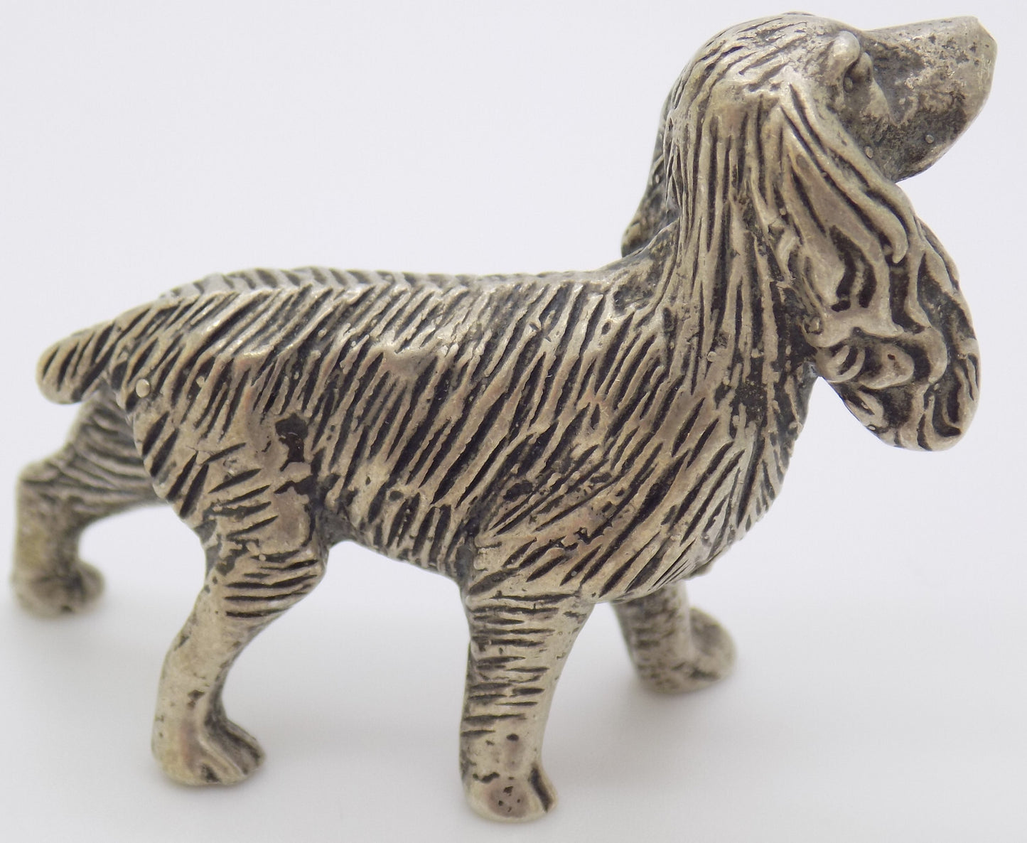 Vintage Italian Handmade Genuine Silver 1950s Dog RARE Large Figurine