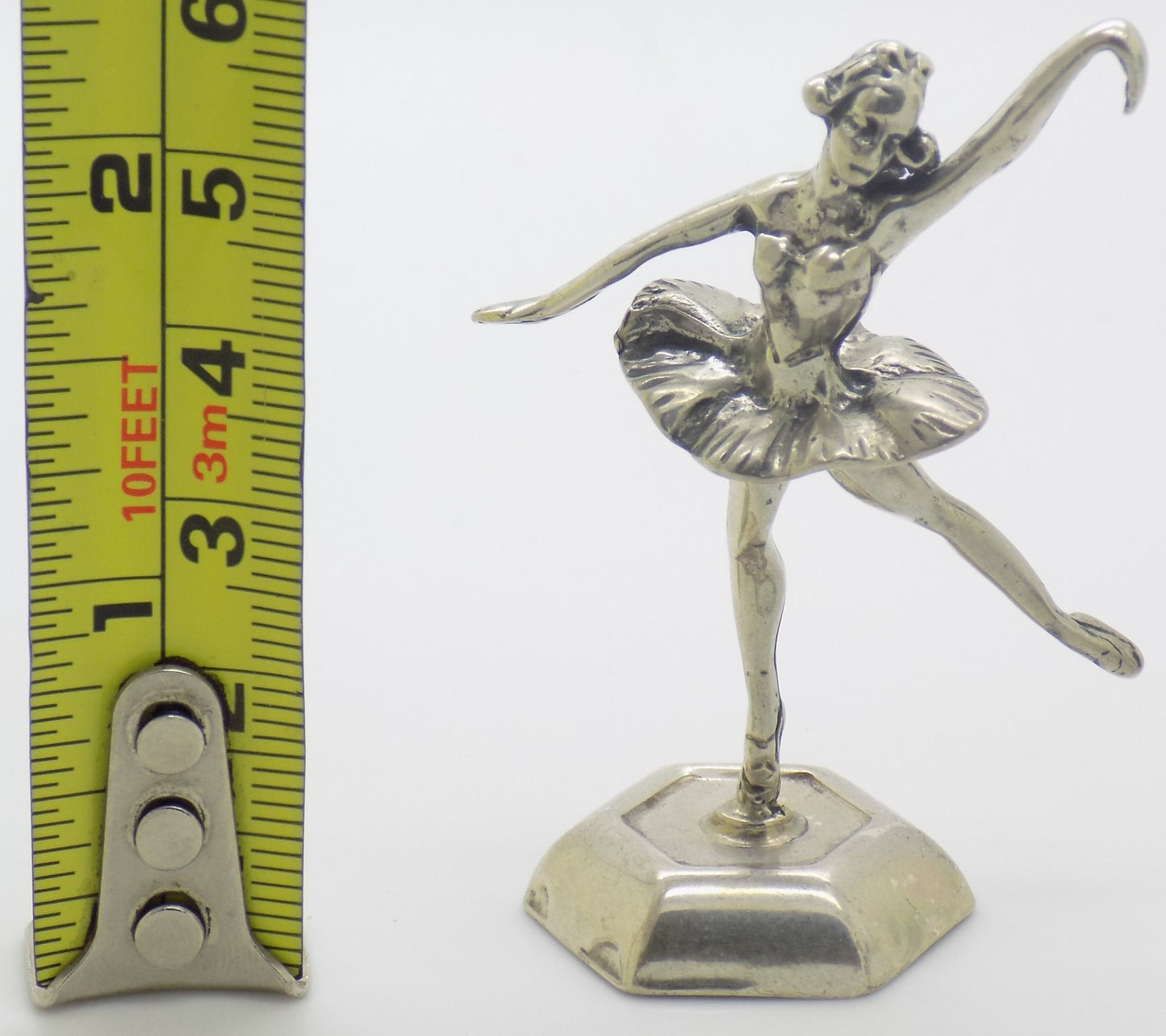 Vintage Italian 800 Silver Ballerina Figurine Miniature Arezzo 1980s 1990s