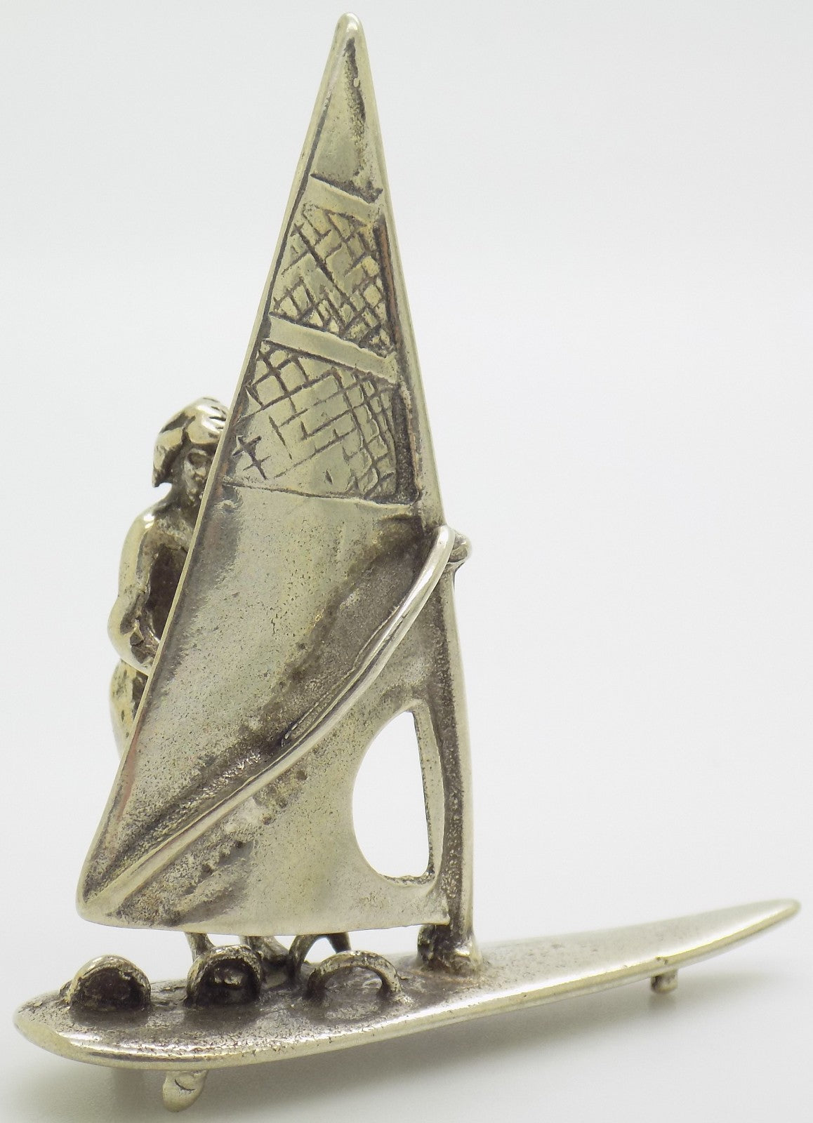 Vintage Italian Genuine Silver 800 Windsurf Large Miniature Figurine