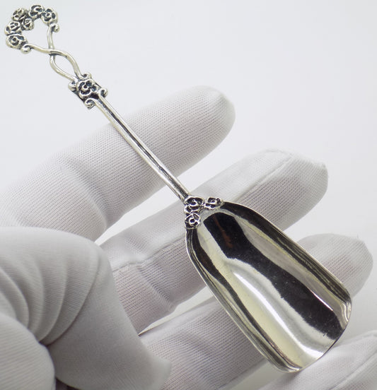 Vintage Italian Silver 800 Sugar Spoon Flower Design Gemini Arezzo Tuscany