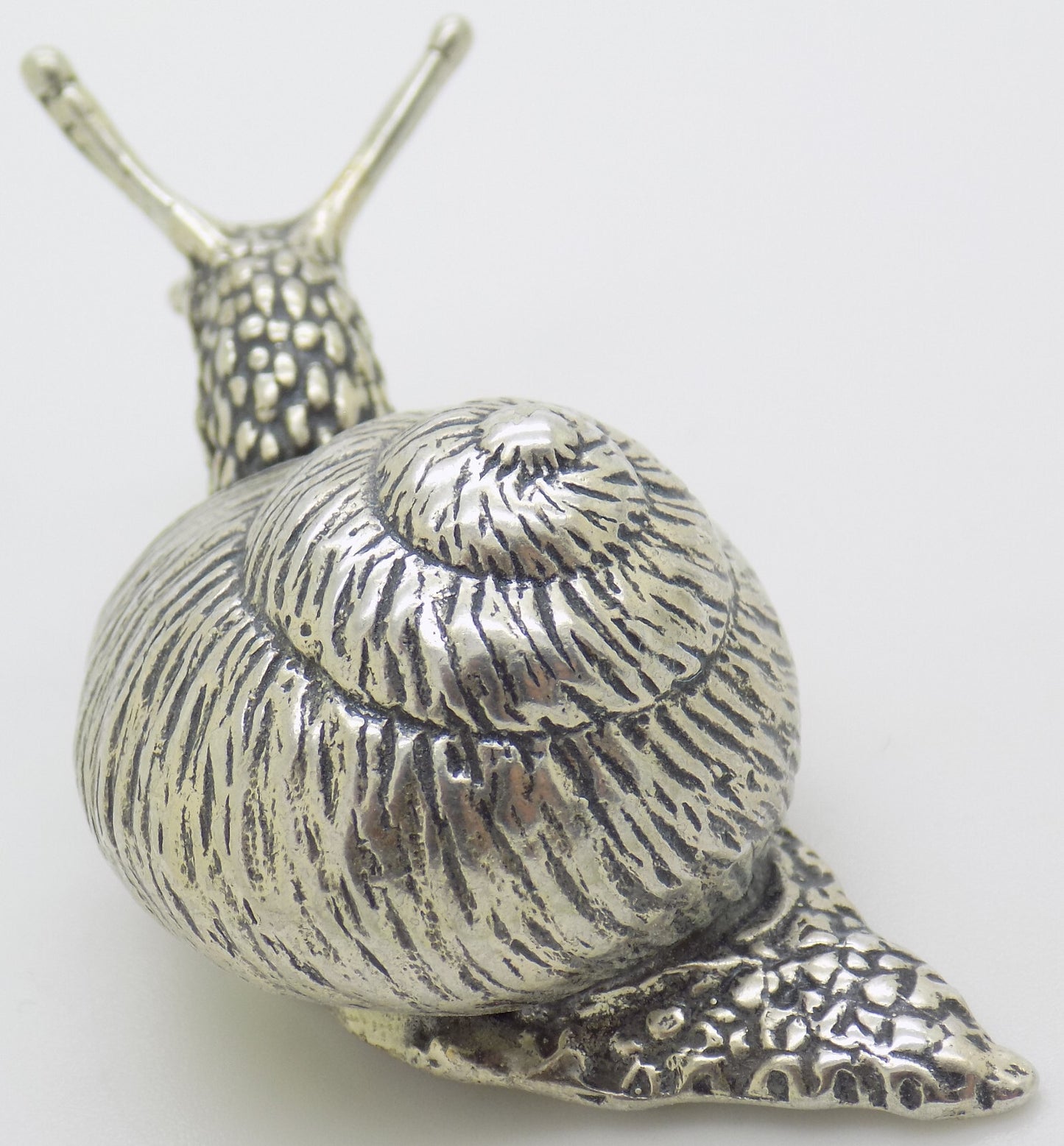 Vintage Italian 800 Silver REAL LIFE Size Snail Figurine Varese Detailed 1980s