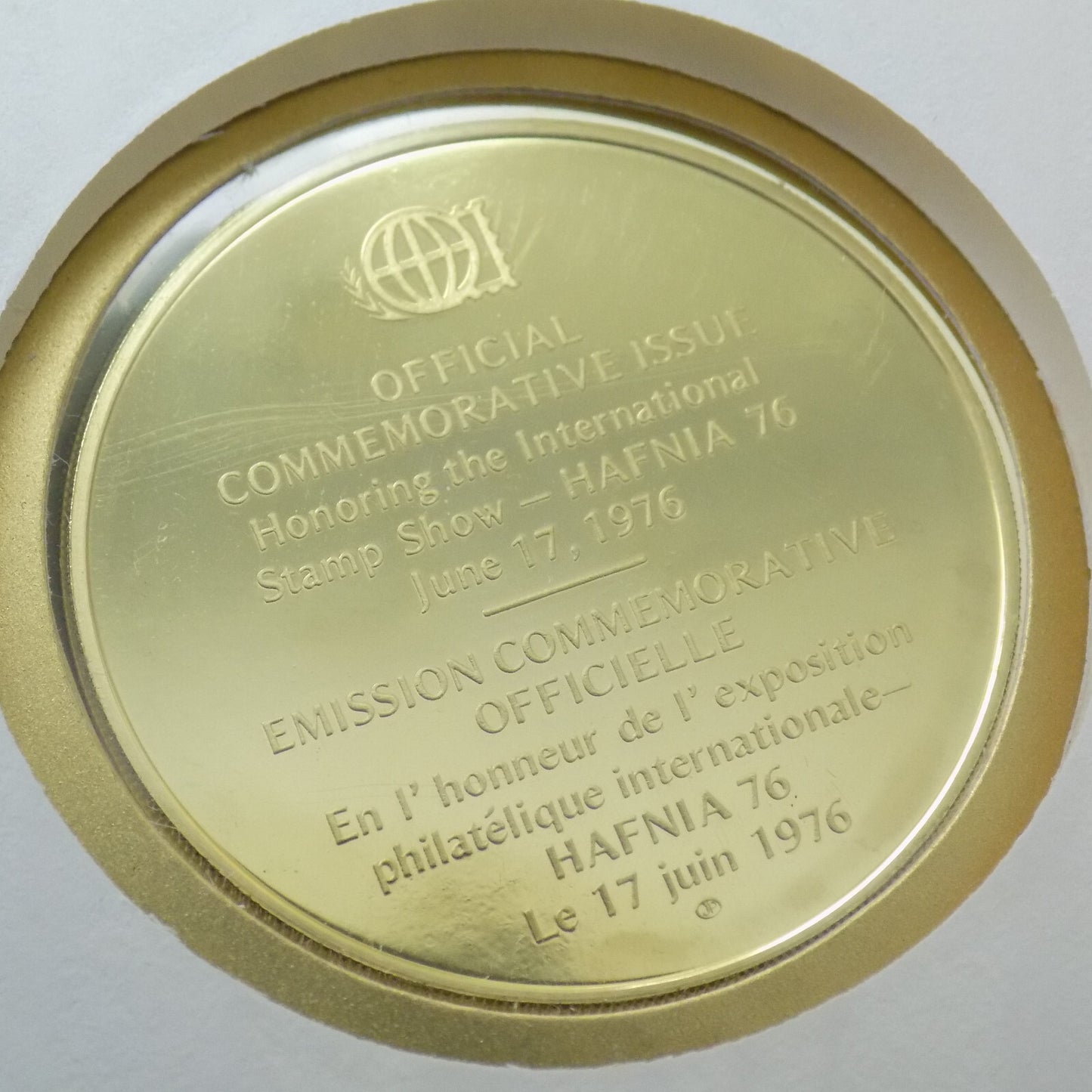 1976 Int'l Society of Postmasters Denmark's Stamp Exhibition-HAFNIA Silver Medal