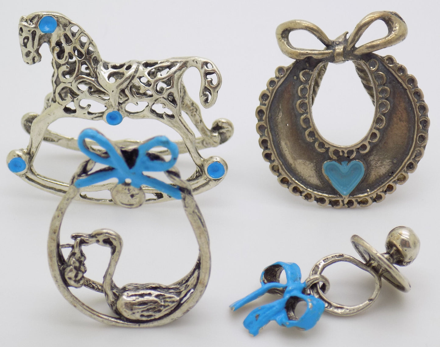 Vintage Italian Handmade Genuine Silver "Its a Boy" Miniature Collection JOB LOT