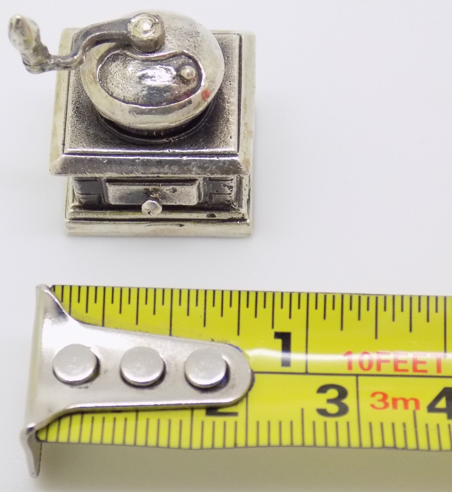 Vintage Italian Handmade Genuine Silver Raspini Grinder Dollhouse Miniature