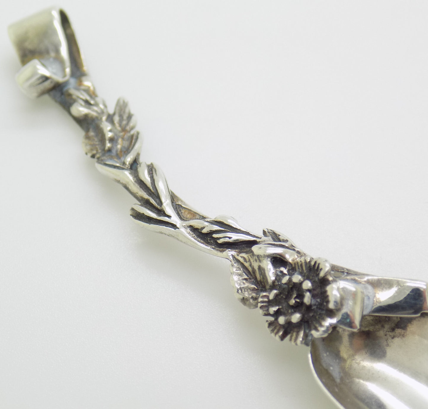Vintage Italian Handmade Sterling Silver 925 Branch Tree Design Sugar Spoon