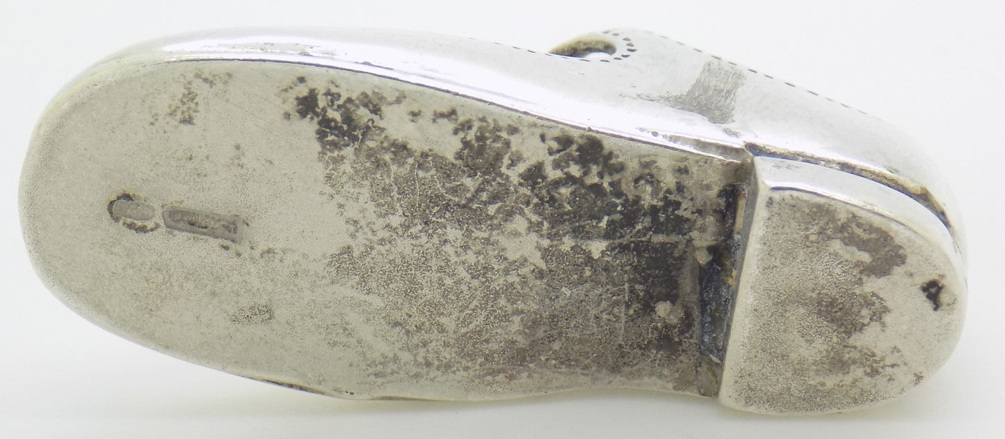 Vintage Italian Sterling Silver Old Times Child Shoe Miniature Handmade 925 Gift