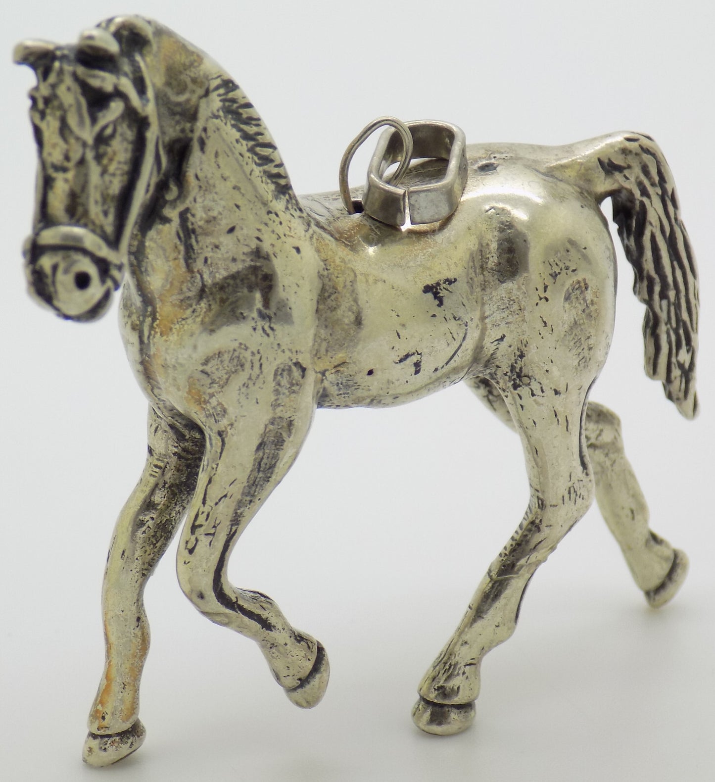 Large Vintage Italian Sterling Silver Horse Pendant Figurine 925 Udine 1970s