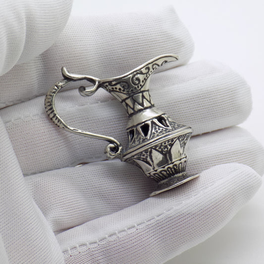 Vintage Italian Handmade Genuine Silver Elixir Bottle Carafe Dollhouse Miniature