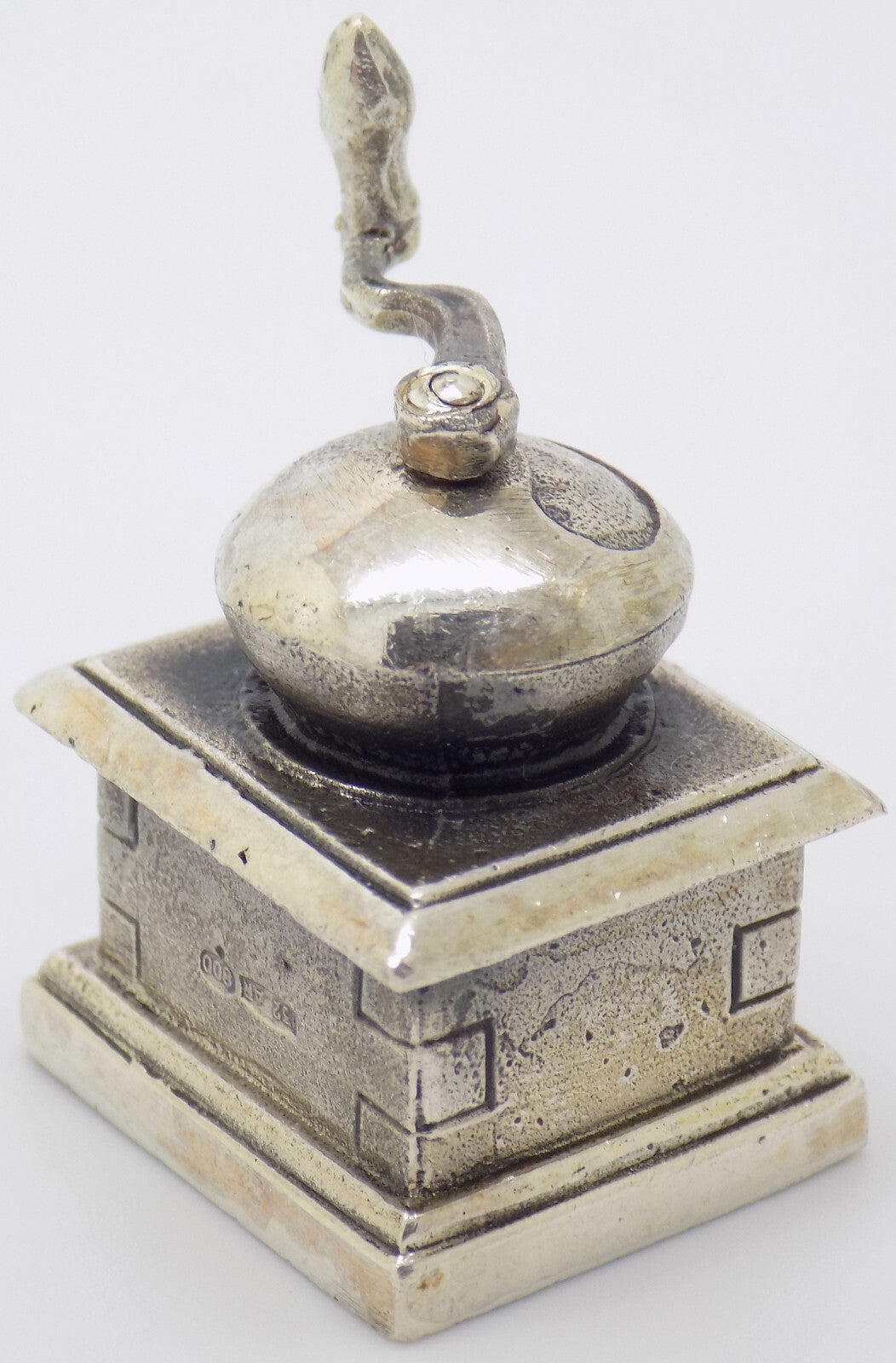 Vintage Italian Handmade Genuine Silver Raspini Grinder Dollhouse Miniature