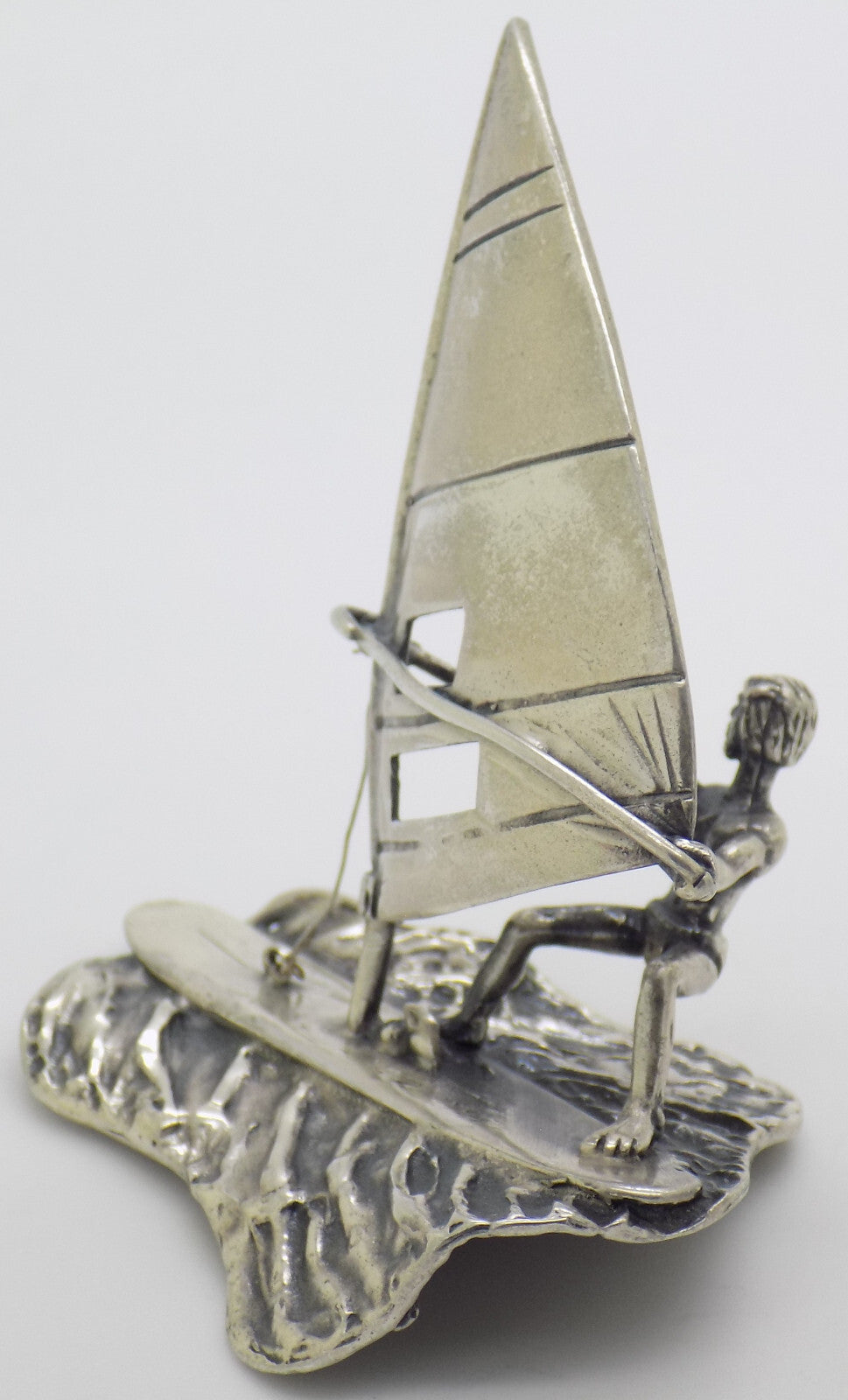 Vintage Italian Handmade Sterling Silver 925 Windsurf & Wave Detailed Figurine