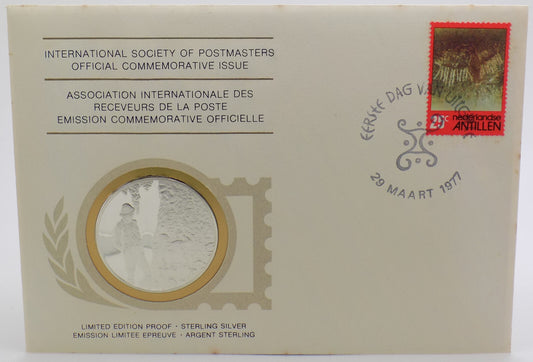 1977 Int'l Society of Postmasters Primitive Painting in Netherlands Silver Medal