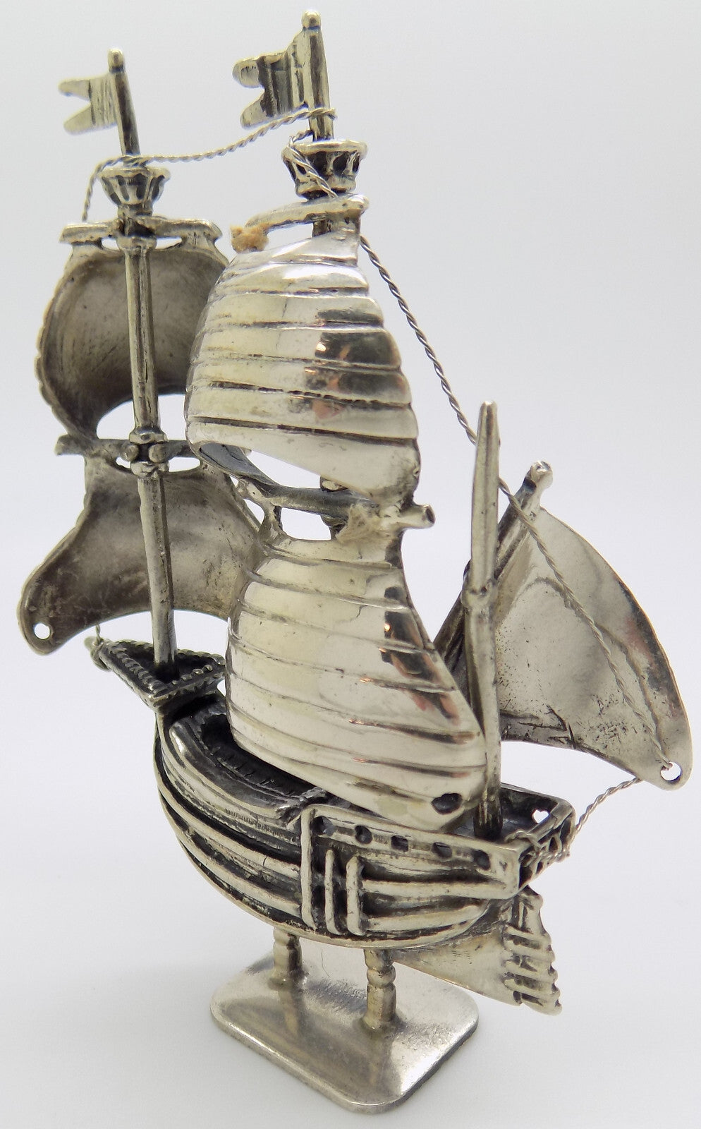 Vintage Italian Handmade Genuine Silver .800 Galleon Ship LARGE RARE Figurine