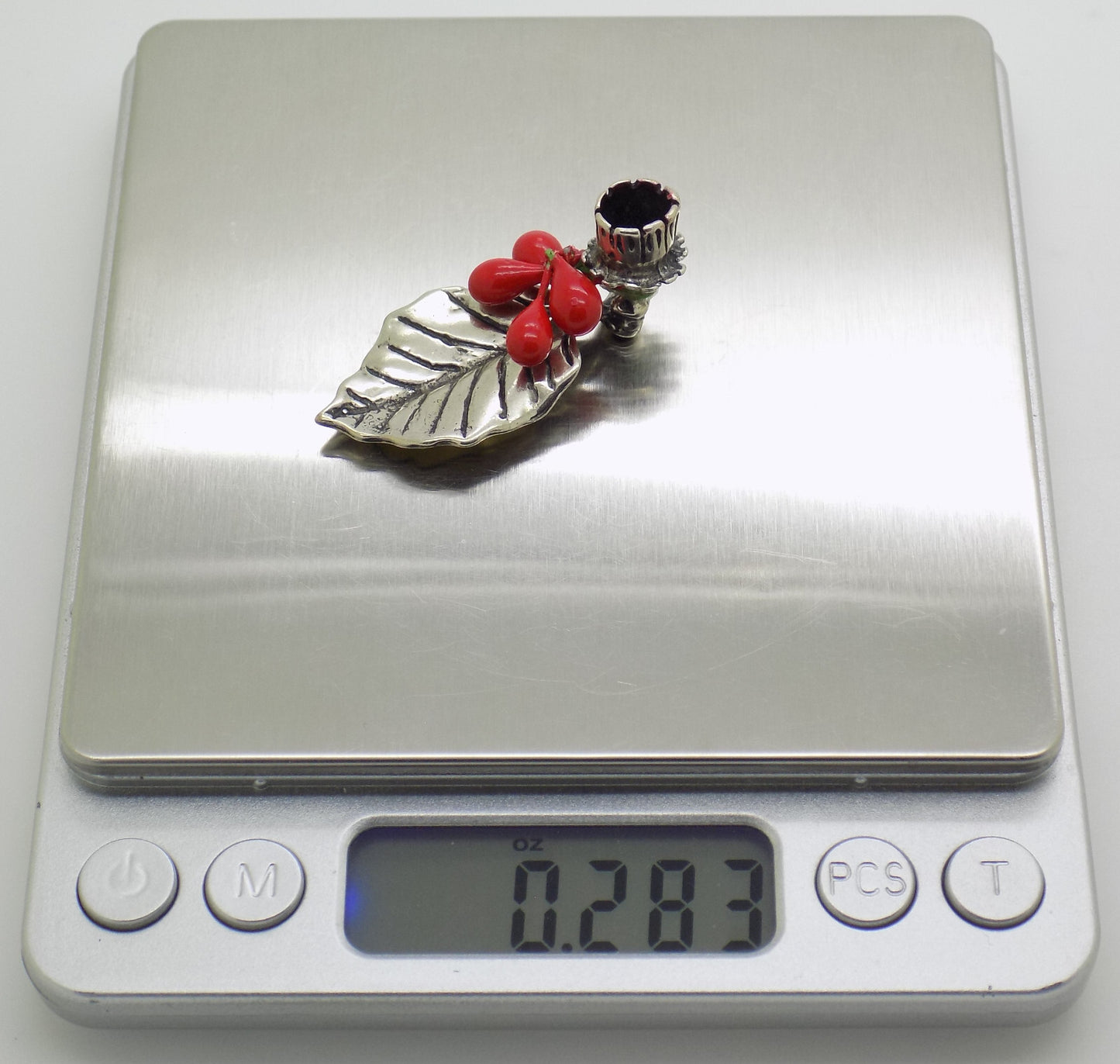 Vintage Italian Handmade Genuine Silver Christmas Candle Holder Miniature