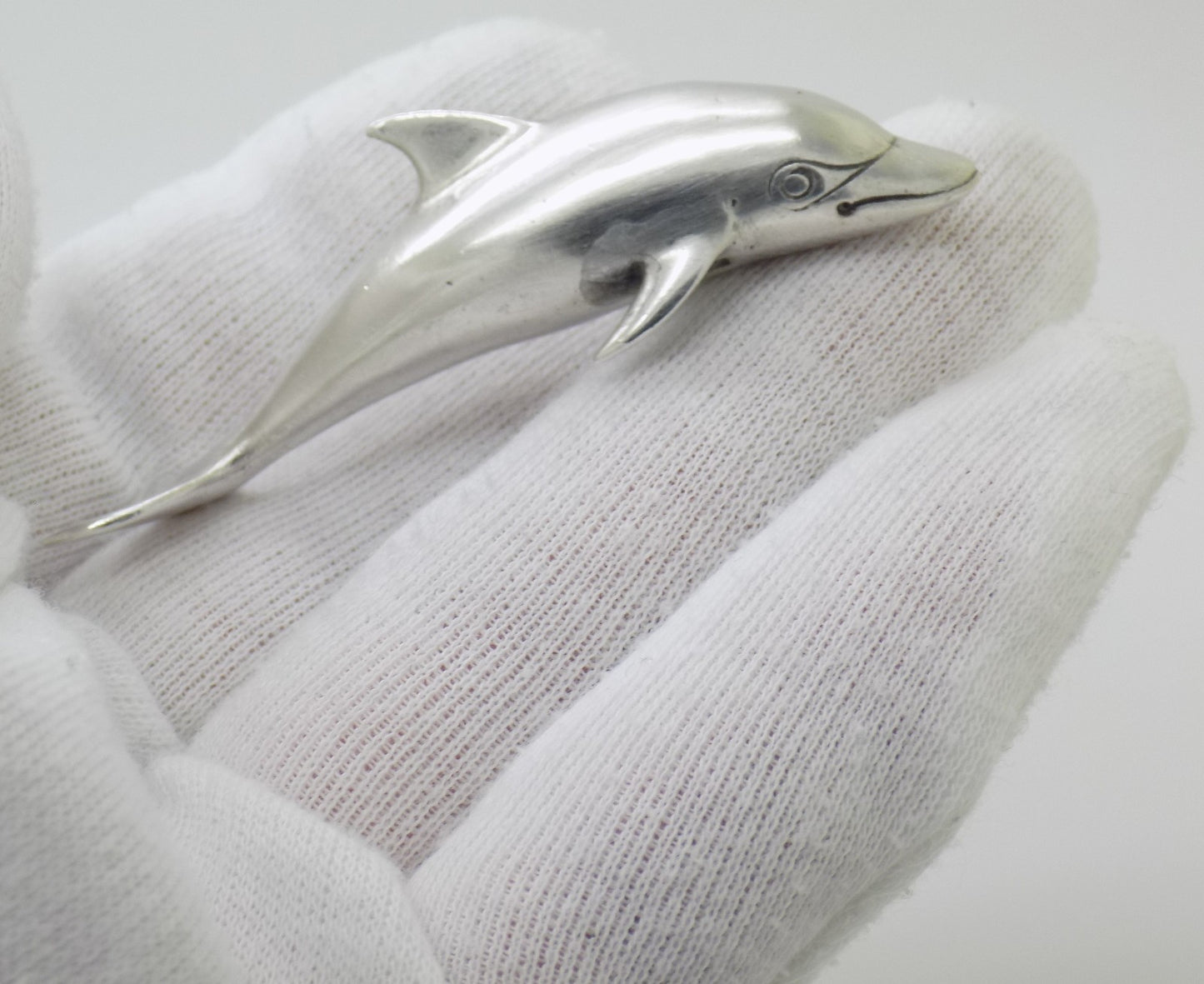 Vintage Italian Handmade Silver 800 Dolphin Large Detailed Sealife Figurine