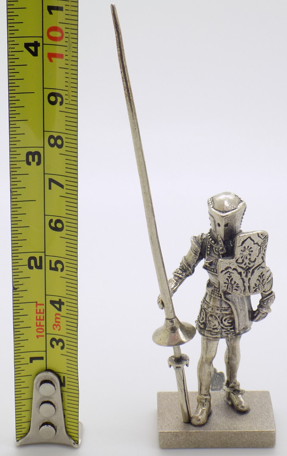 Vintage Italian Handmade Genuine Silver Rare Medieval Knight UNO-A-ERRE Figurine