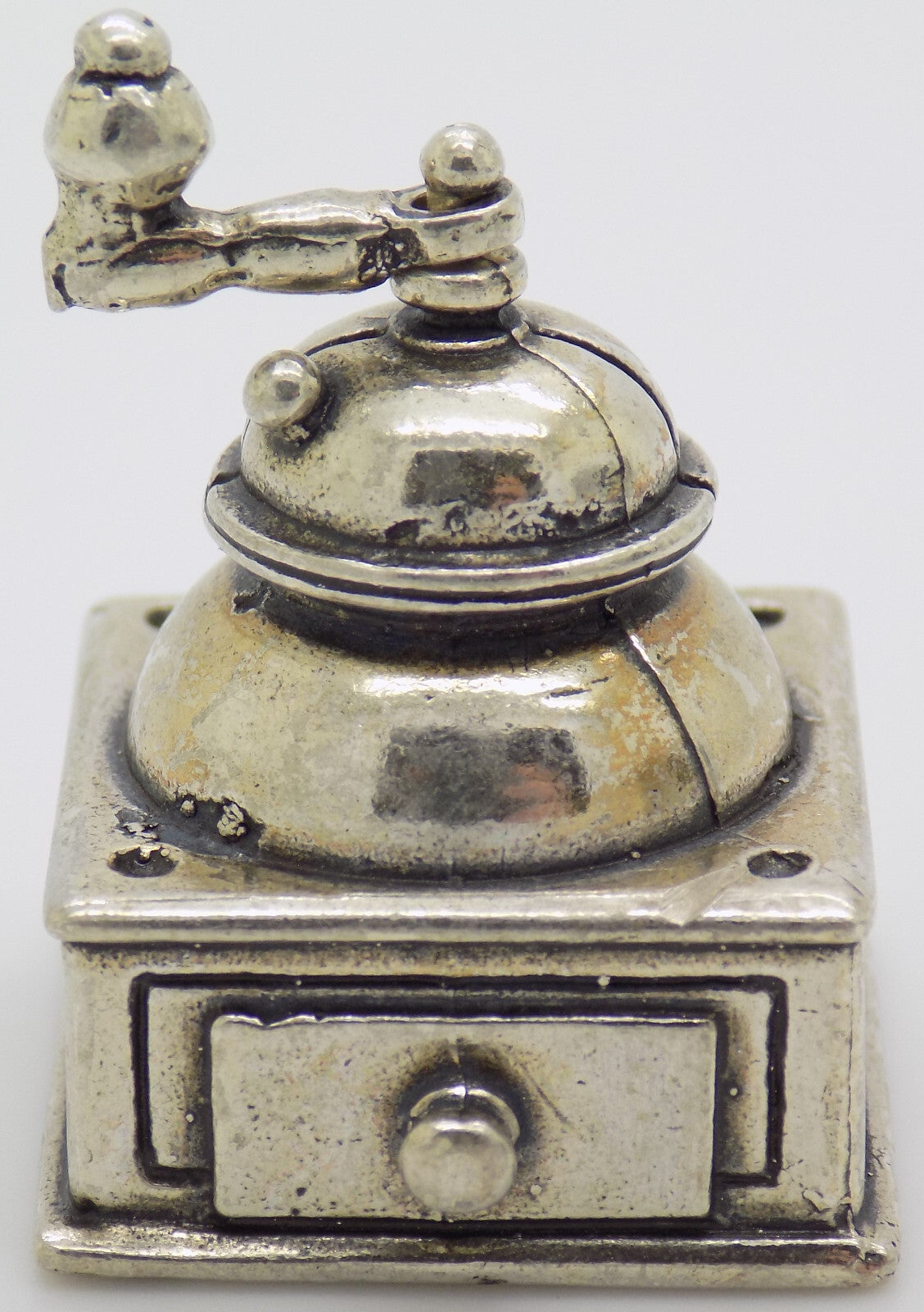 Vintage Italian Handmade Genuine Silver 800/000 Grinder RARE Dollhouse Miniature