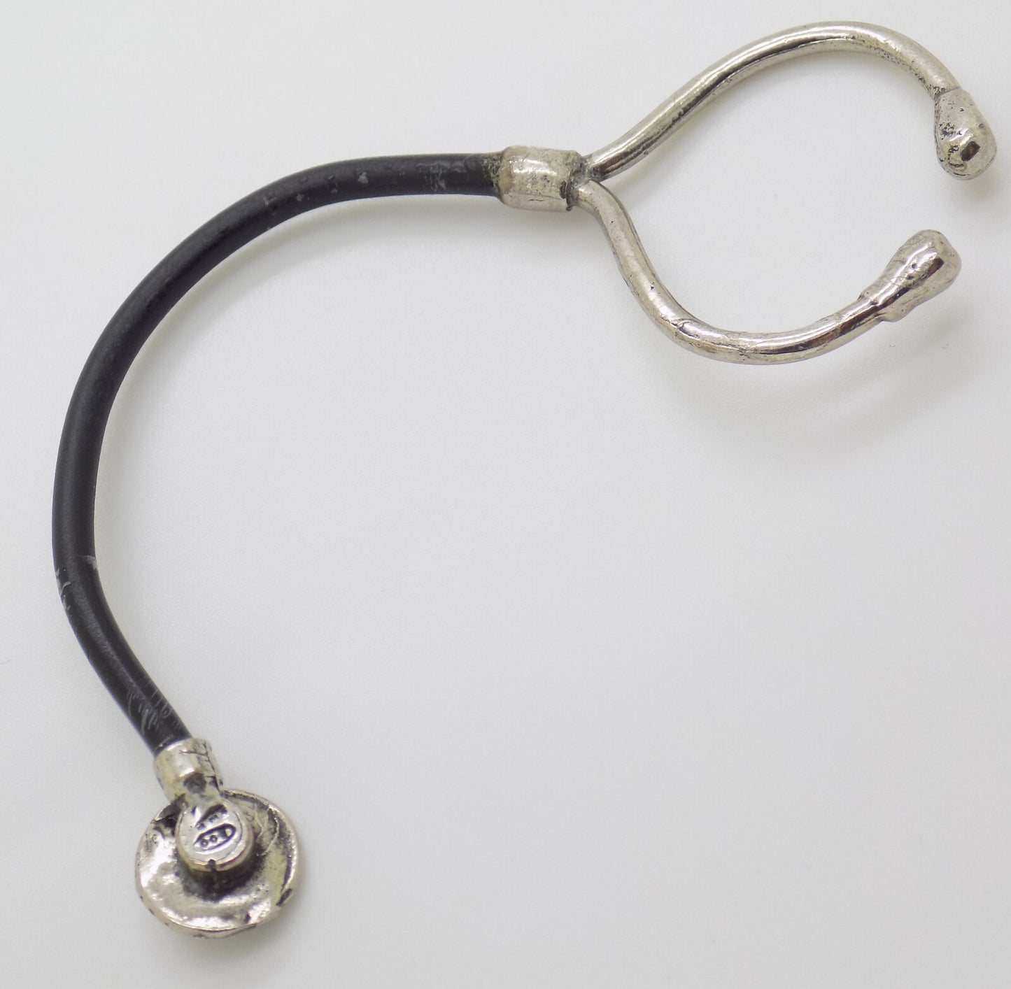 Vintage Italian Handmade Genuine Silver .800 Stethoscope Dollhouse Miniature