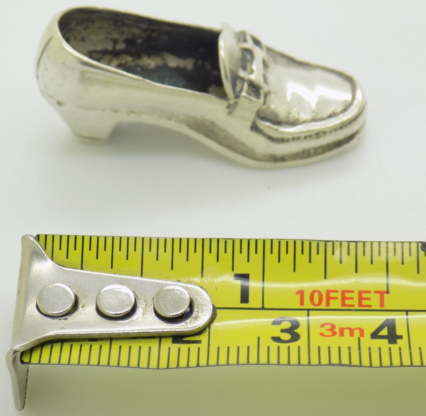 Vintage Italian Silver Woman Shoe Figurine Handmade Miniature 800 Silver Collect
