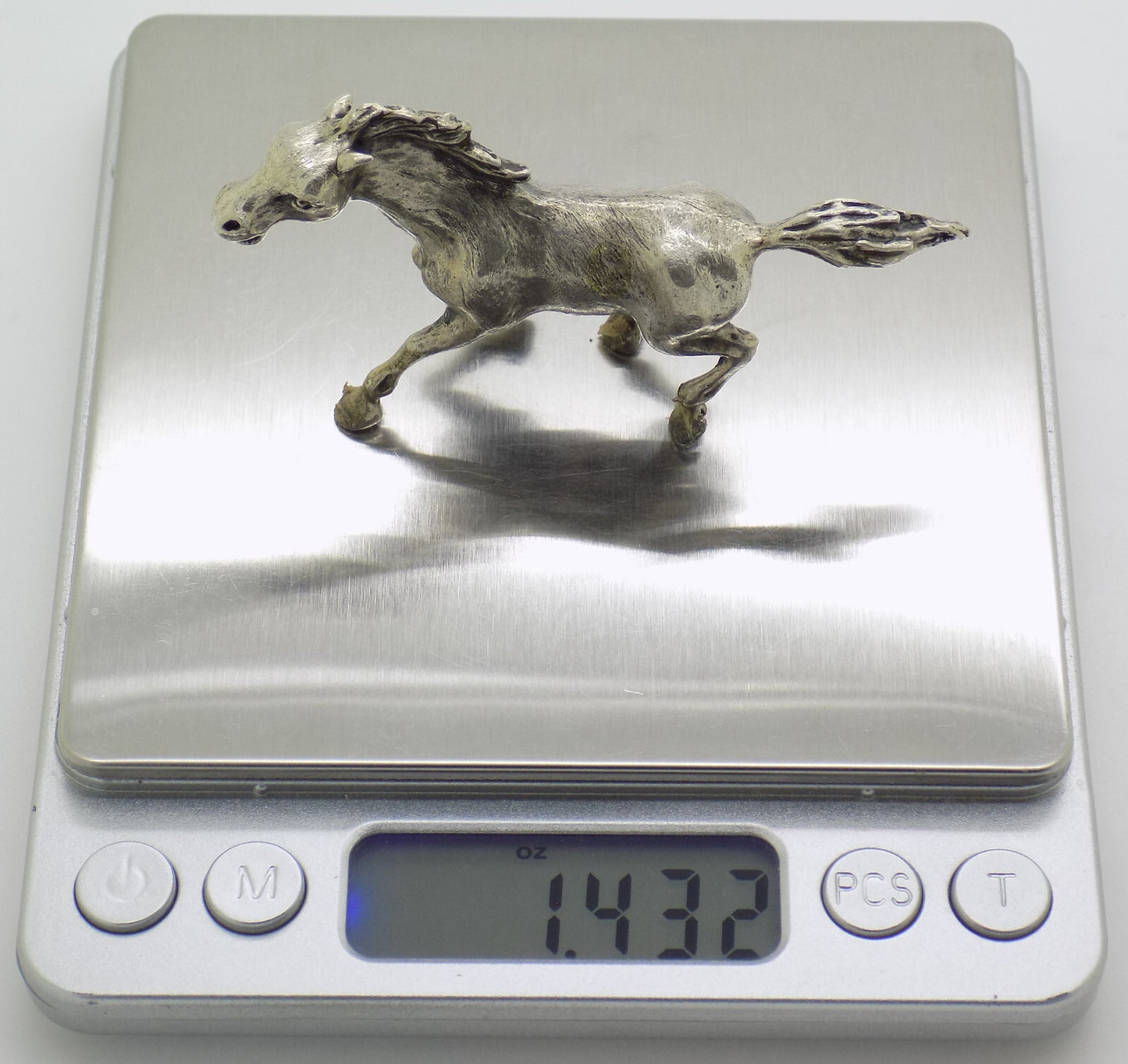 Vintage Italian Handmade Genuine Silver .800 Galloping Horse Figurine Miniature