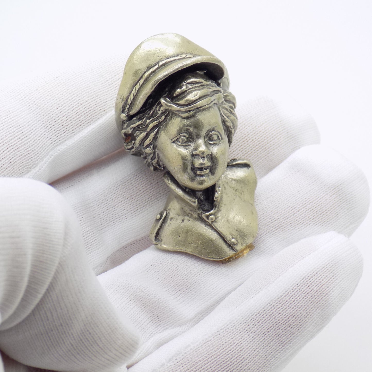 Vintage Handmade Italy Silver 800 UNO-A-ERRE Boy Upper Body Solid Figurine