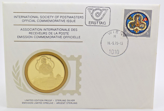 1976 Int'l Society of Postmasters Babengerg Era in Austria Silver Medal + FDC