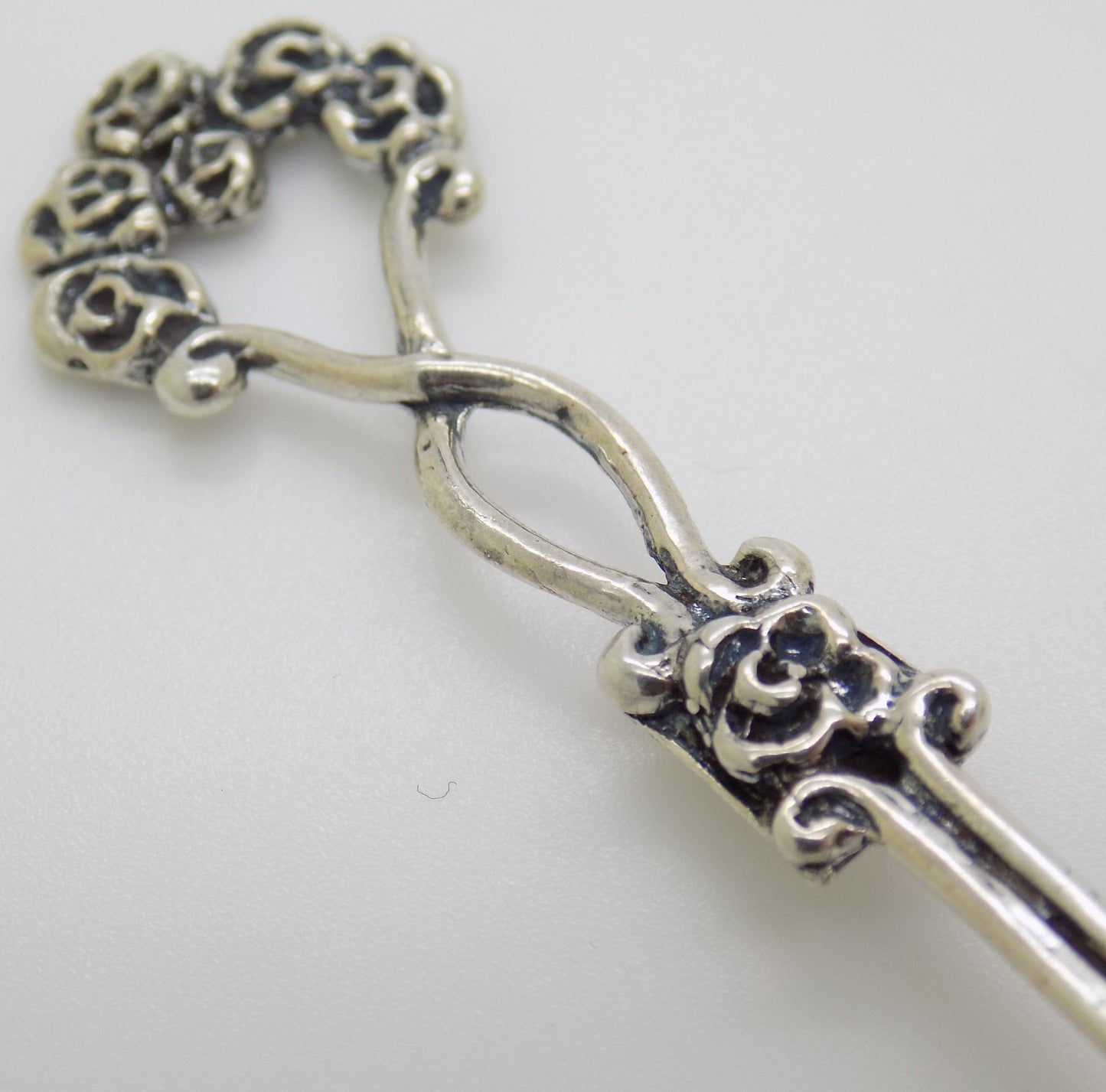 Vintage Italian Silver 800 Sugar Spoon Flower Design Gemini Arezzo Tuscany
