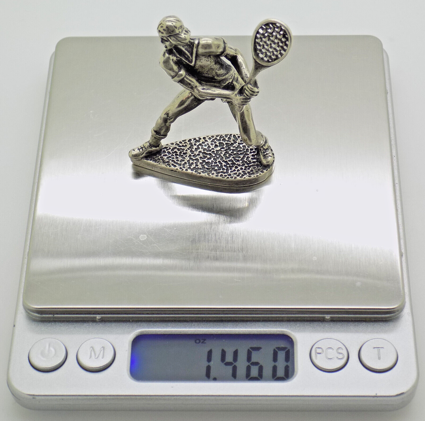 Vintage Italian Handmade Genuine Silver .800 RARE & Large Tennis Player Figurine