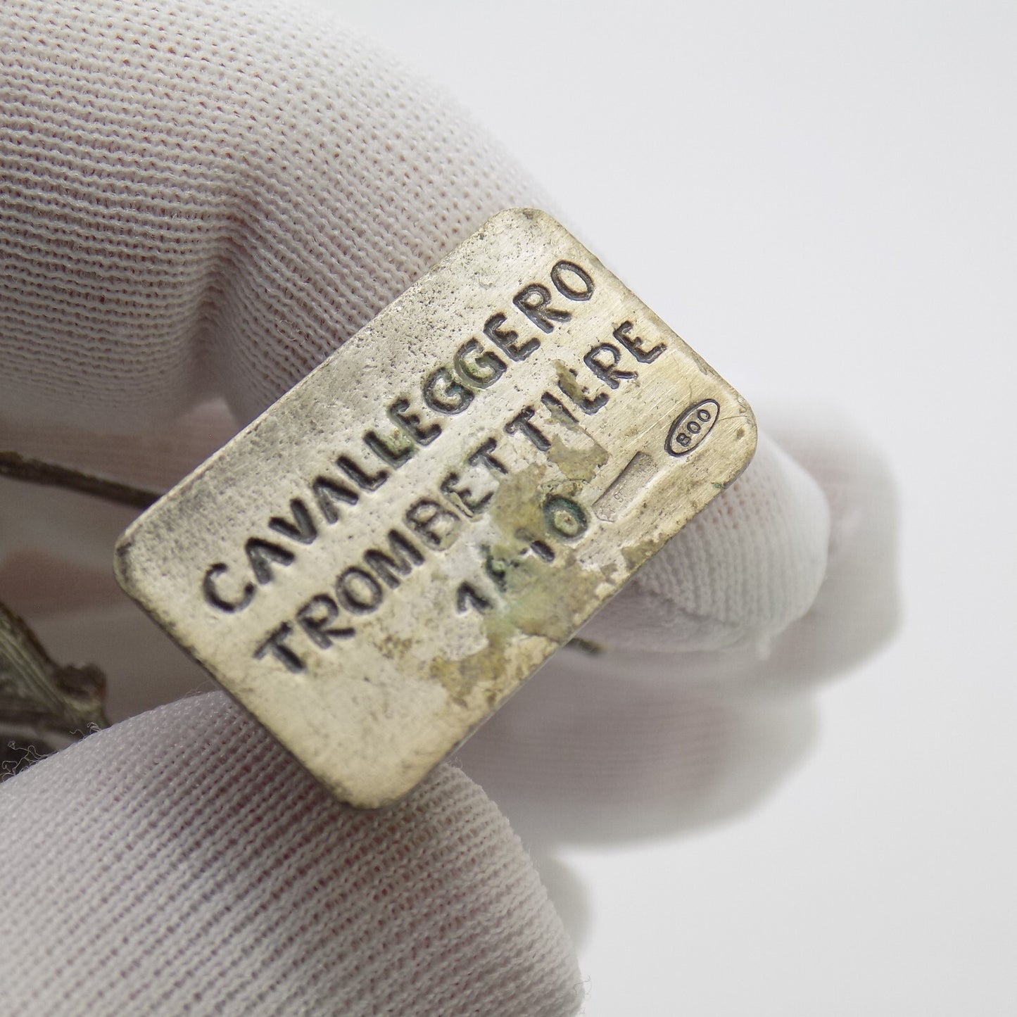 Vintage Italian Silver Military Trooper Rare Figurine Novara 1960s 1970s