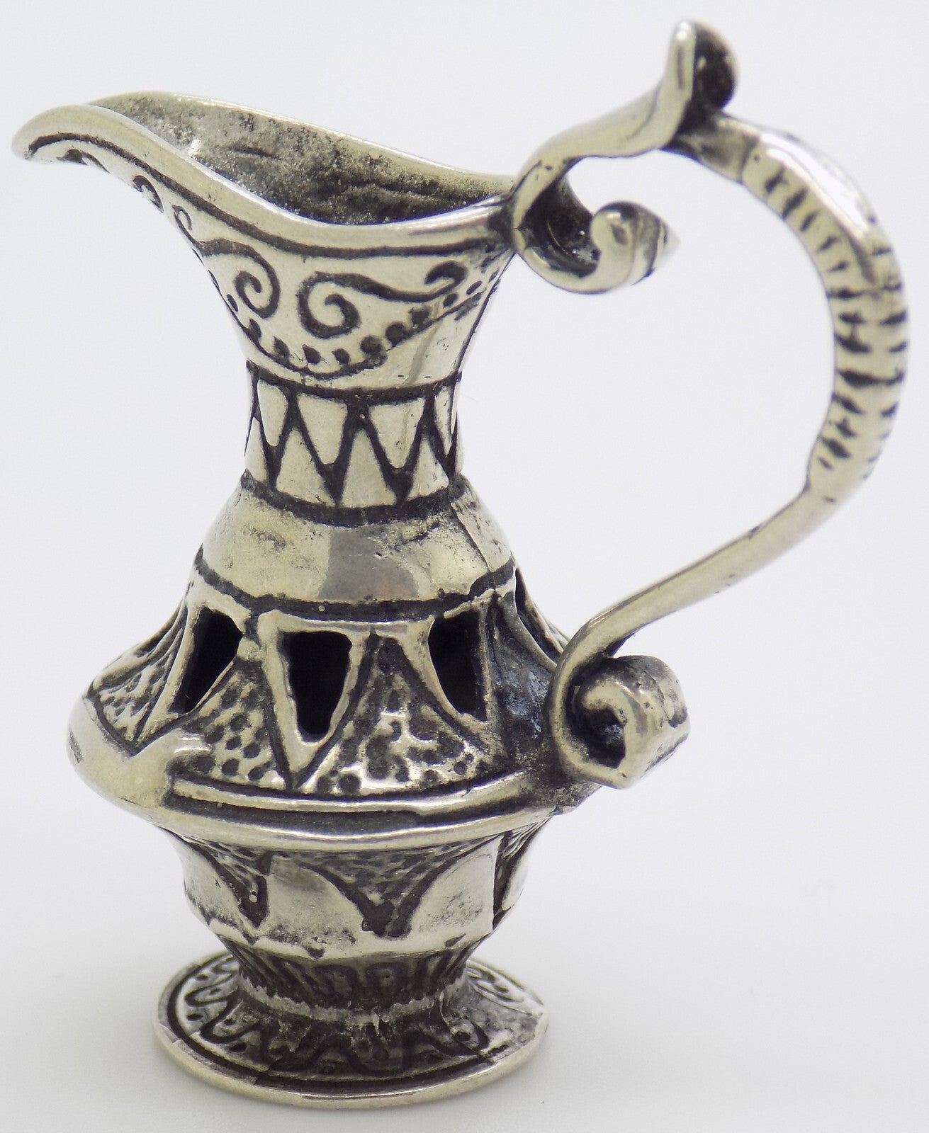 Vintage Italian Handmade Genuine Silver Elixir Bottle Carafe Dollhouse Miniature