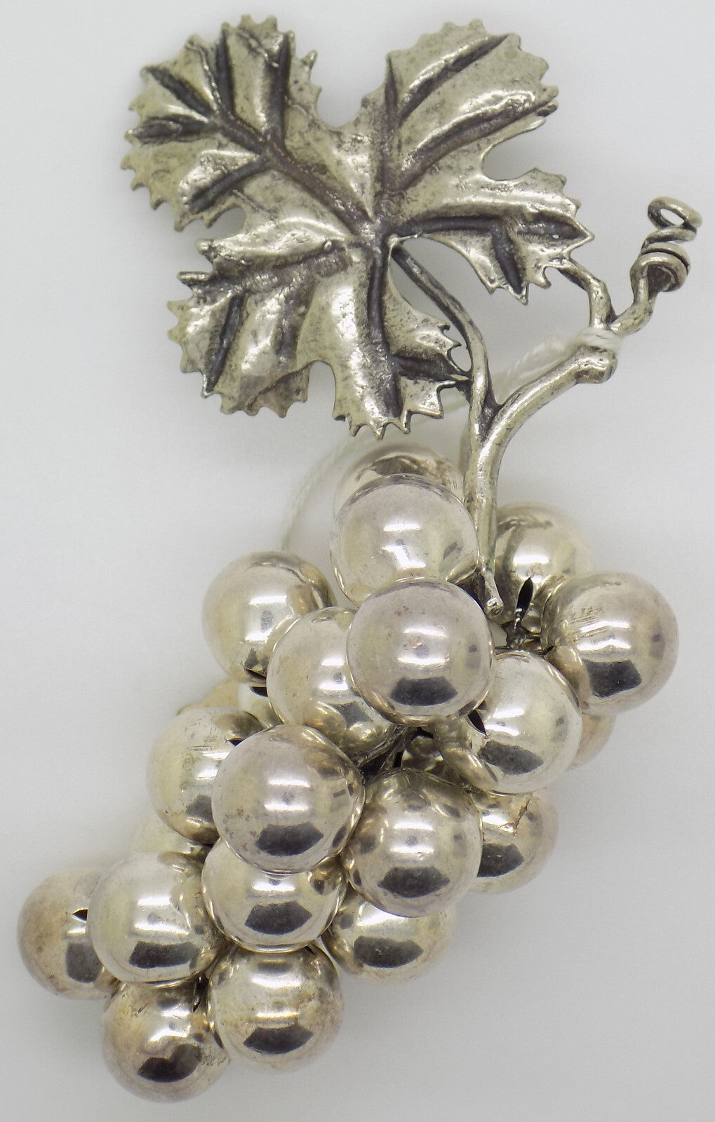 Vintage Italian Handmade Genuine Silver .800 Large Bunch of Grapes Figurine